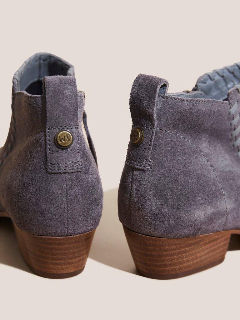 Willow Suede Ankle Boot in DK GREY - FLAT DETAIL