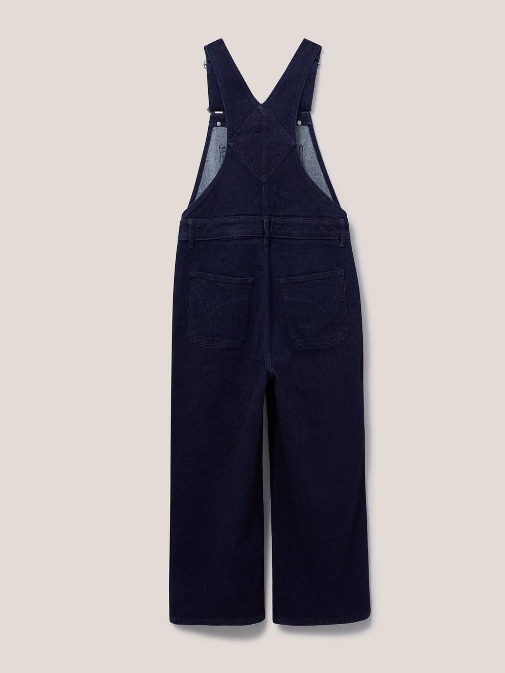 Kelly Wide Leg Dungaree in DK DENIM - FLAT BACK