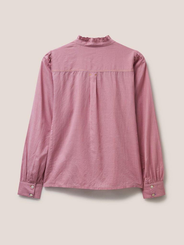 Paige Cotton Blend Shirt in MID PINK - FLAT BACK