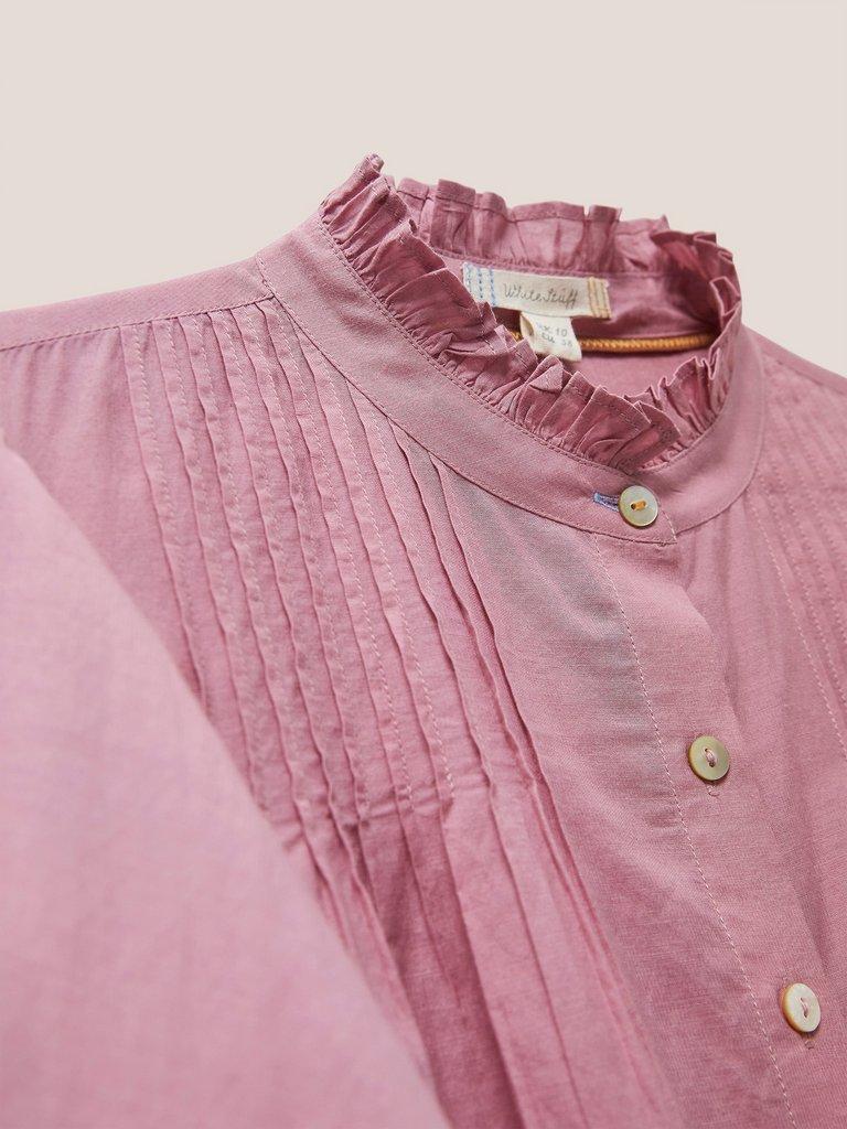 Paige Cotton Blend Shirt in MID PINK - FLAT DETAIL