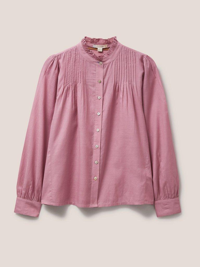 Paige Cotton Blend Shirt in MID PINK - FLAT FRONT