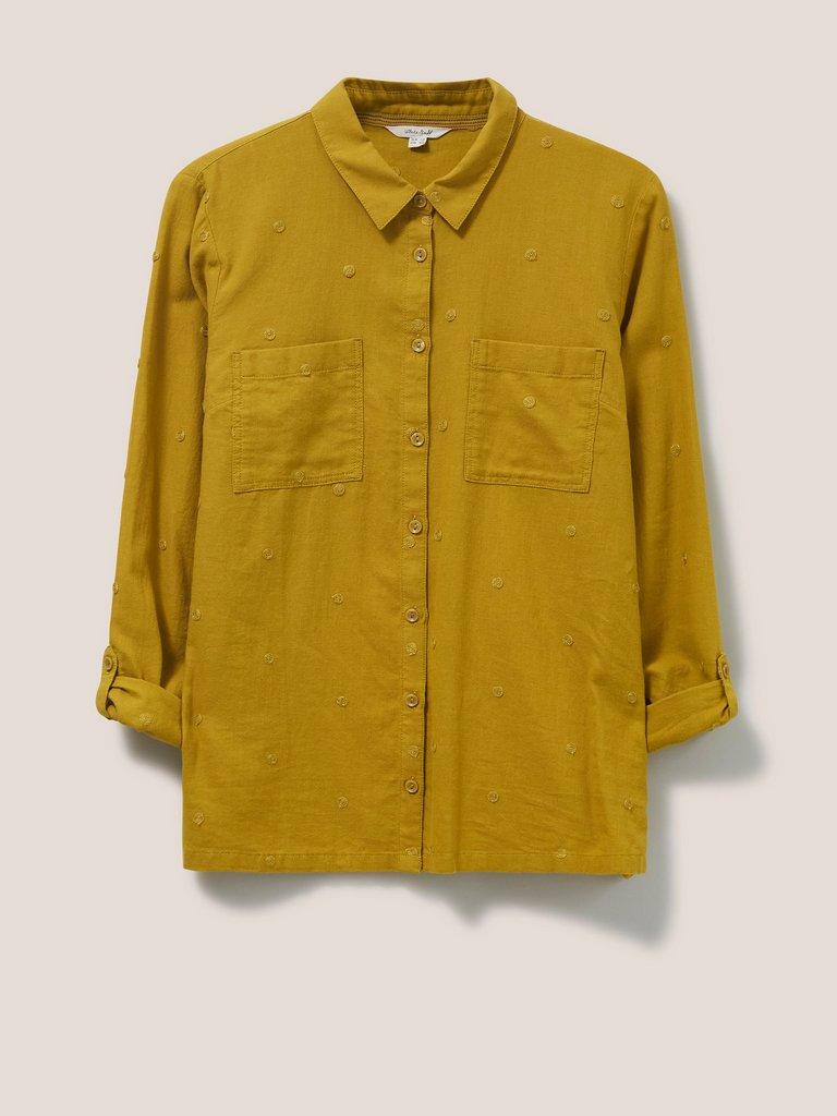 Emilia Organic Cotton Long Sleeve Shirt in CHARTREUSE MULTI