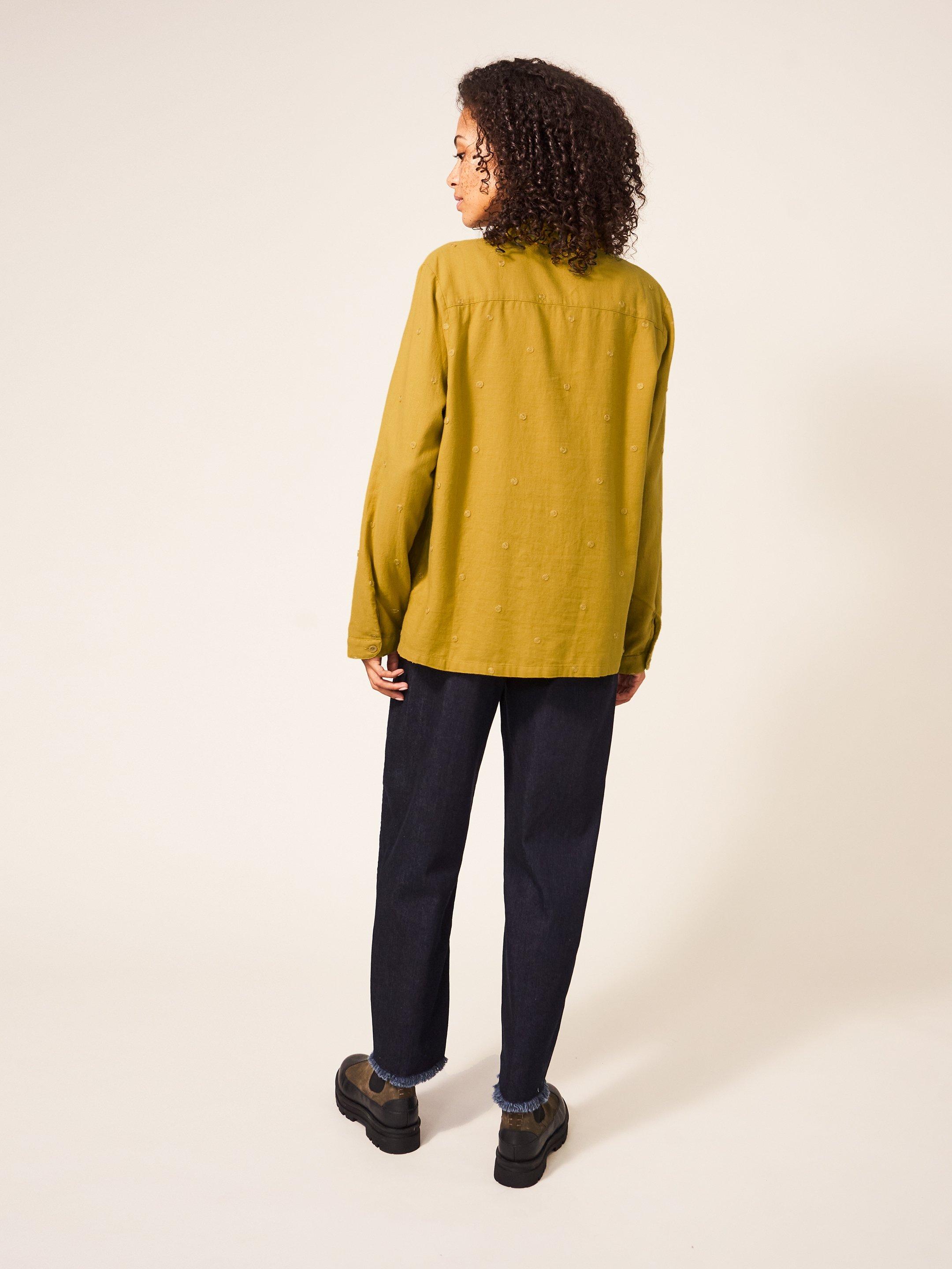 Emilia Organic Cotton Long Sleeve Shirt in CHART MLT - MODEL BACK