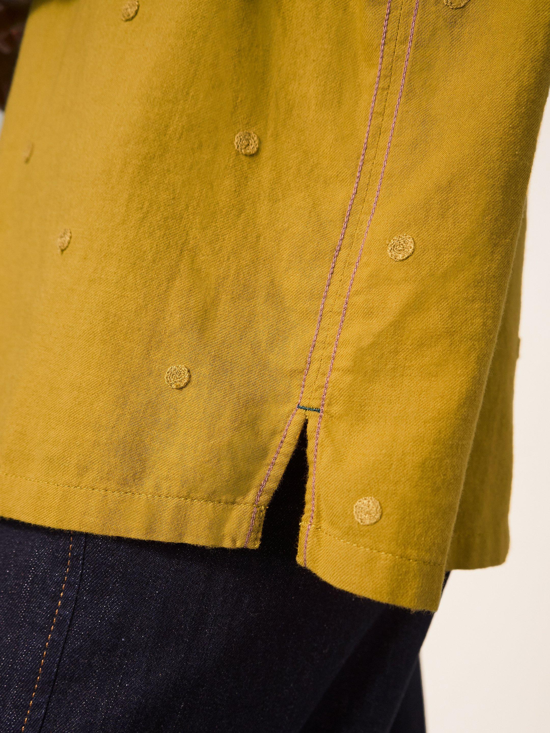 Emilia Organic Cotton Long Sleeve Shirt in CHARTREUSE MULTI White Stuff