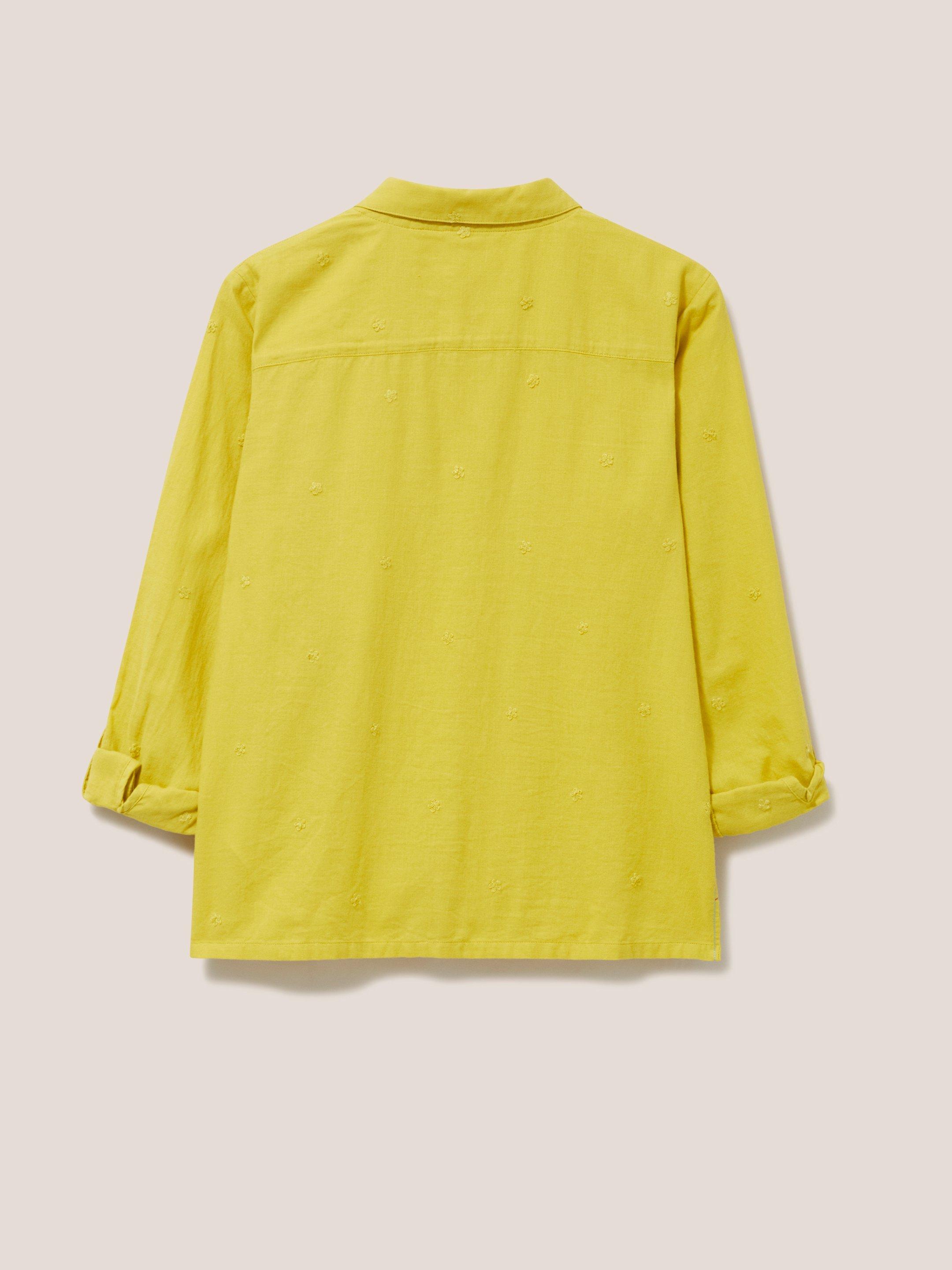 Emilia Organic Cotton Long Sleeve Shirt in MID CHART - FLAT BACK