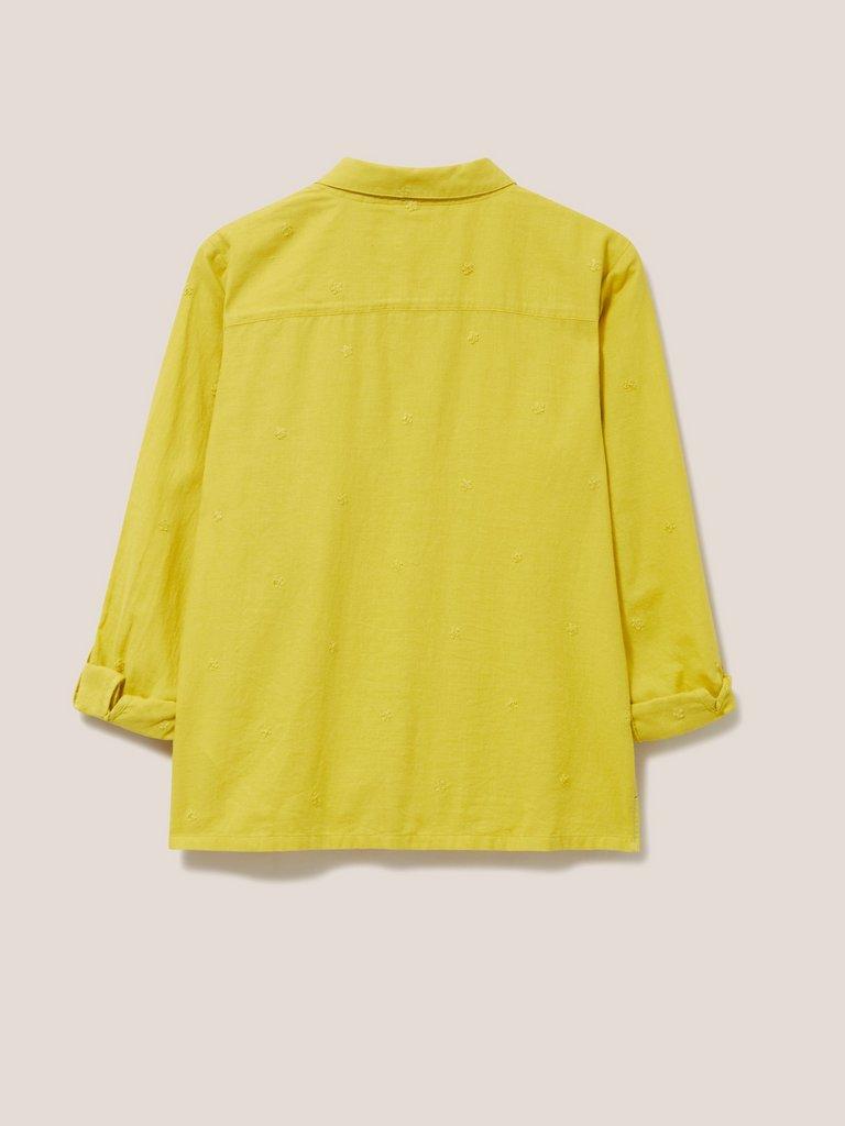 Emilia Organic Cotton Long Sleeve Shirt in MID CHART - FLAT BACK