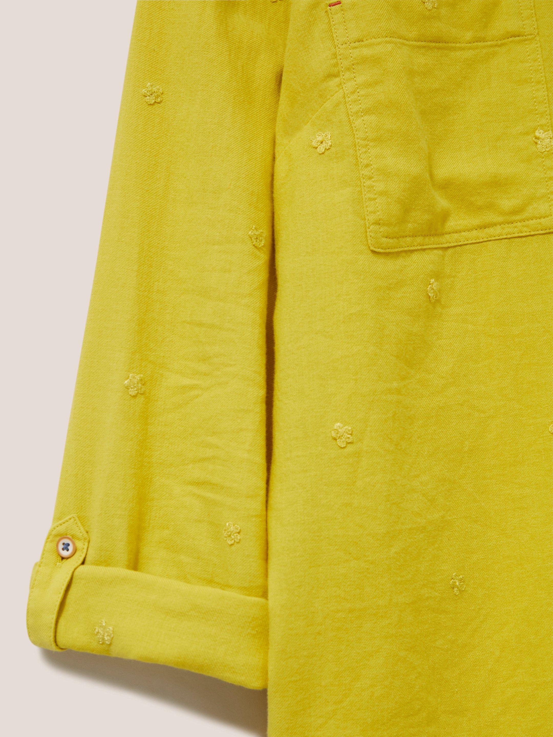 Emilia Organic Cotton Long Sleeve Shirt in MID CHART - FLAT DETAIL