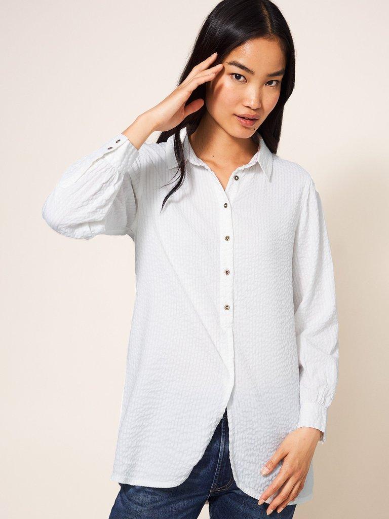 Violet Shirt Tunic in BRILLIANT WHITE | White Stuff