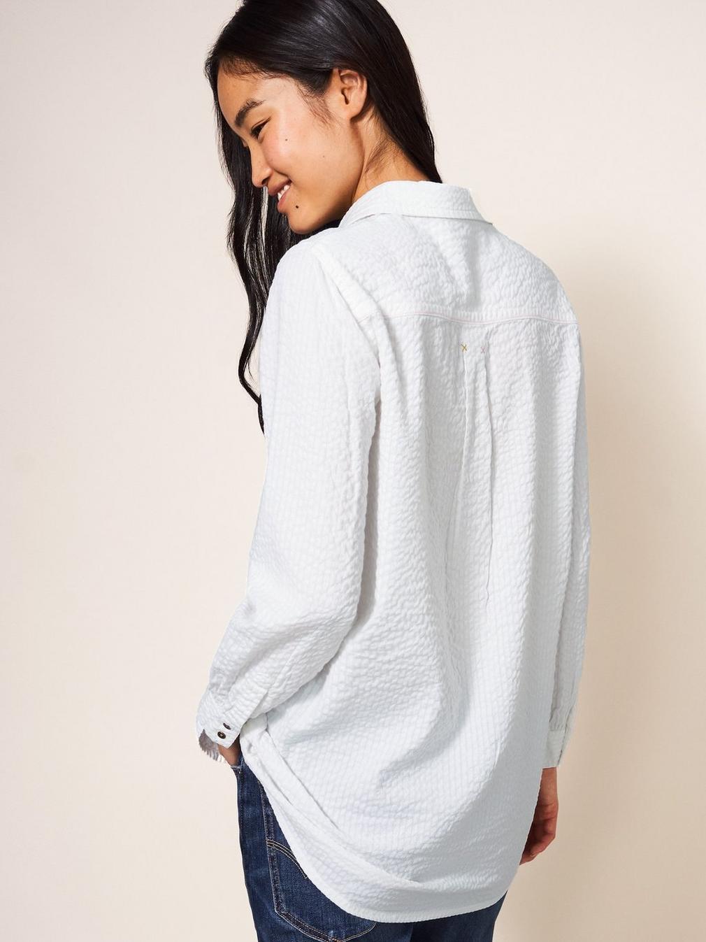 Violet Shirt Tunic in BRIL WHITE - MODEL BACK