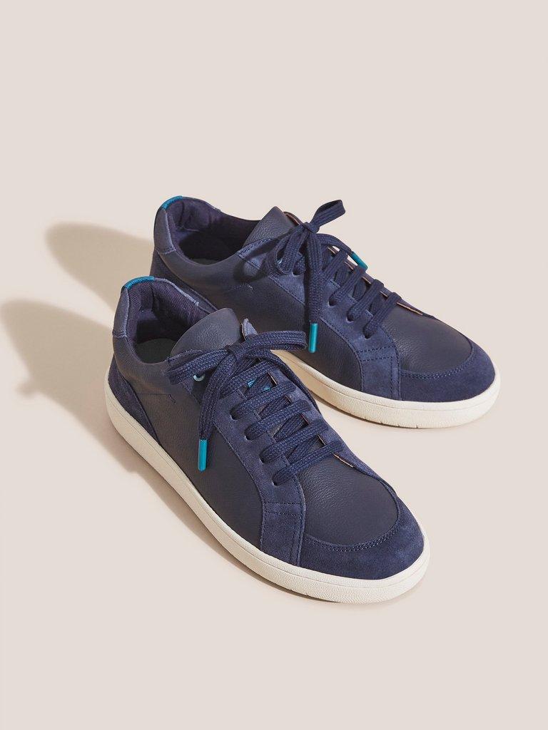 Leather Suede Trainer in NAVY MULTI | White Stuff