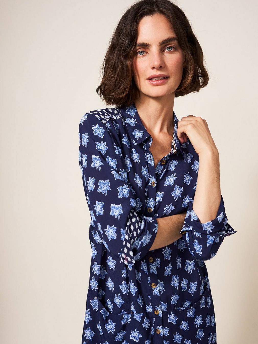 Danika Shirt Tunic in NAVY MULTI - LIFESTYLE