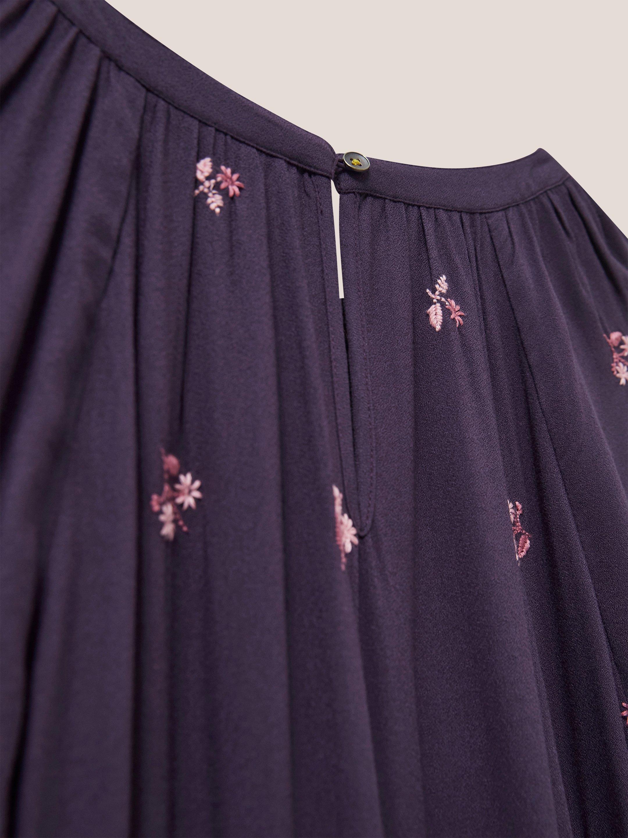 Clara Embroidered Dress in PURPLE MLT - FLAT DETAIL