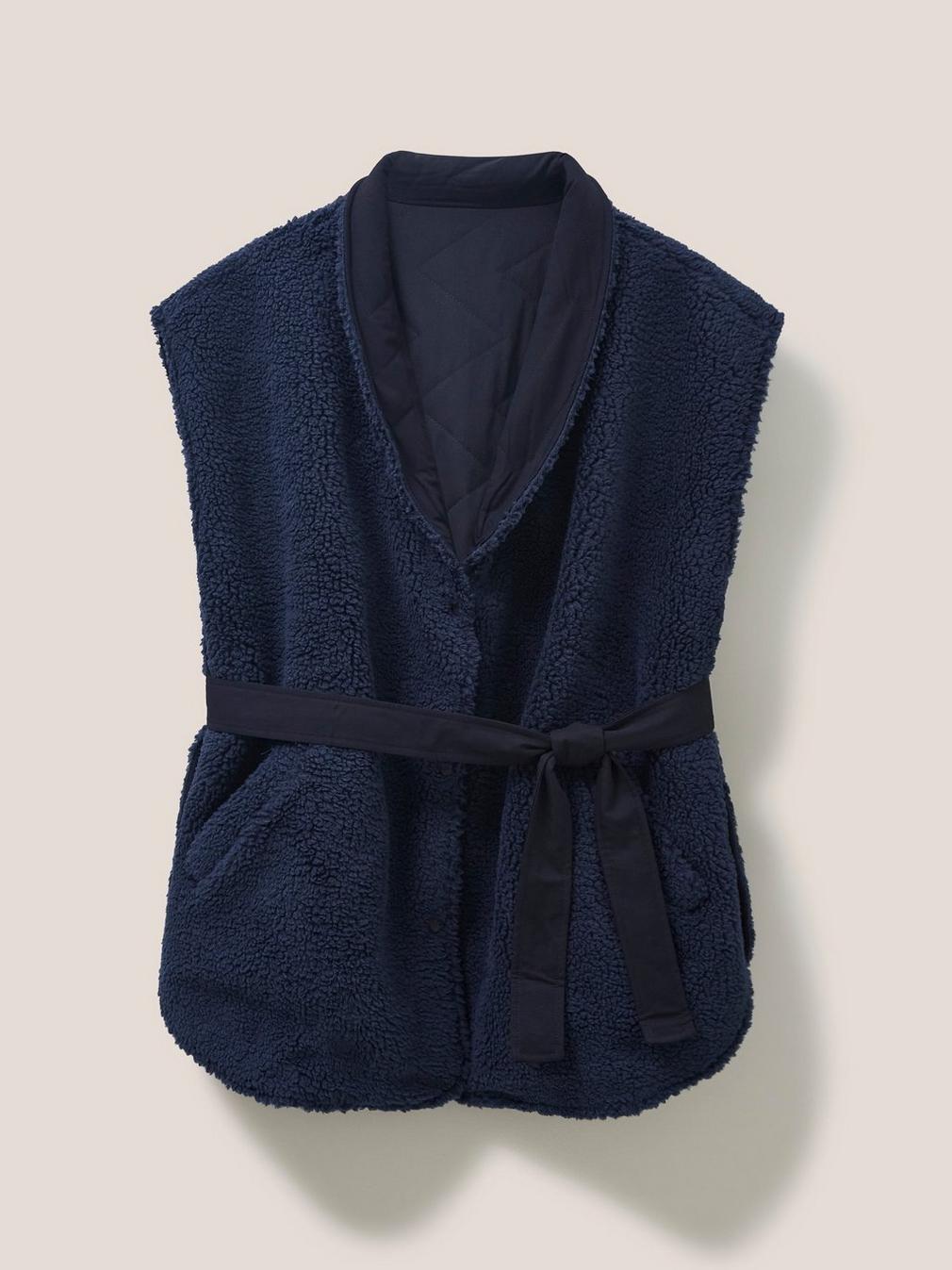 Leia Reversible Throw On in DARK NAVY - FLAT DETAIL