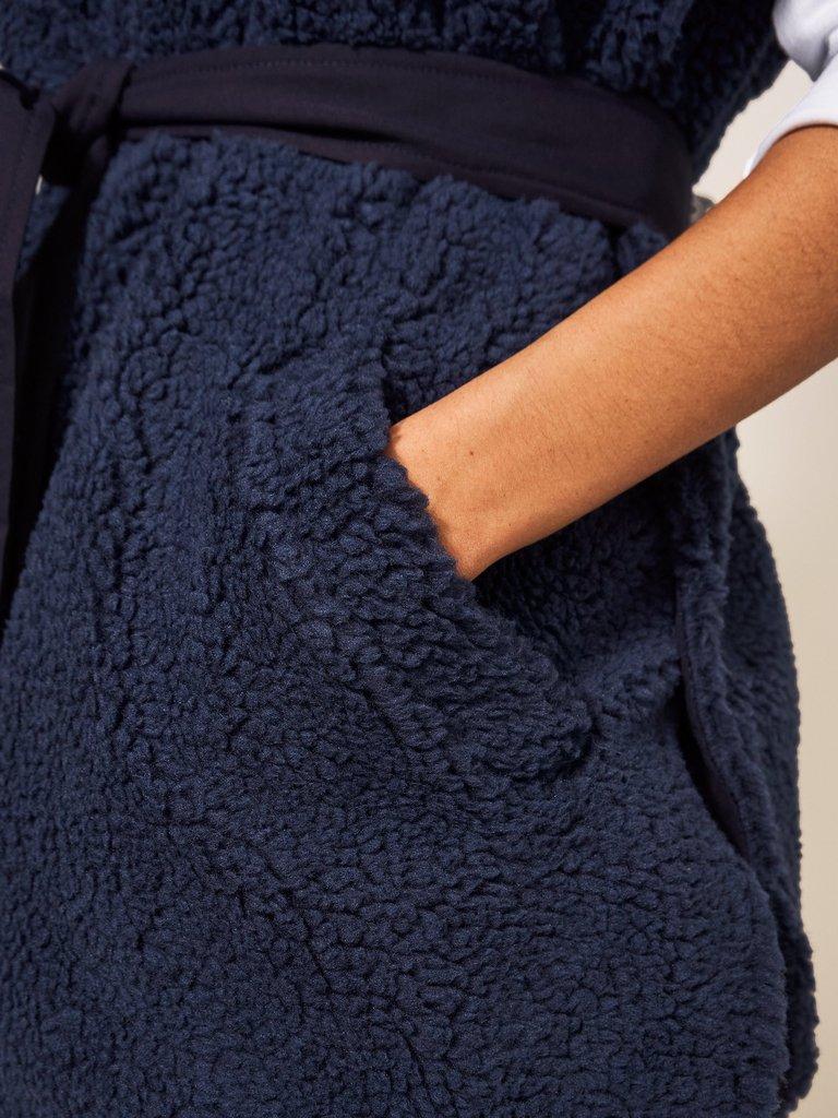 Leia Reversible Throw On in DARK NAVY - MODEL DETAIL