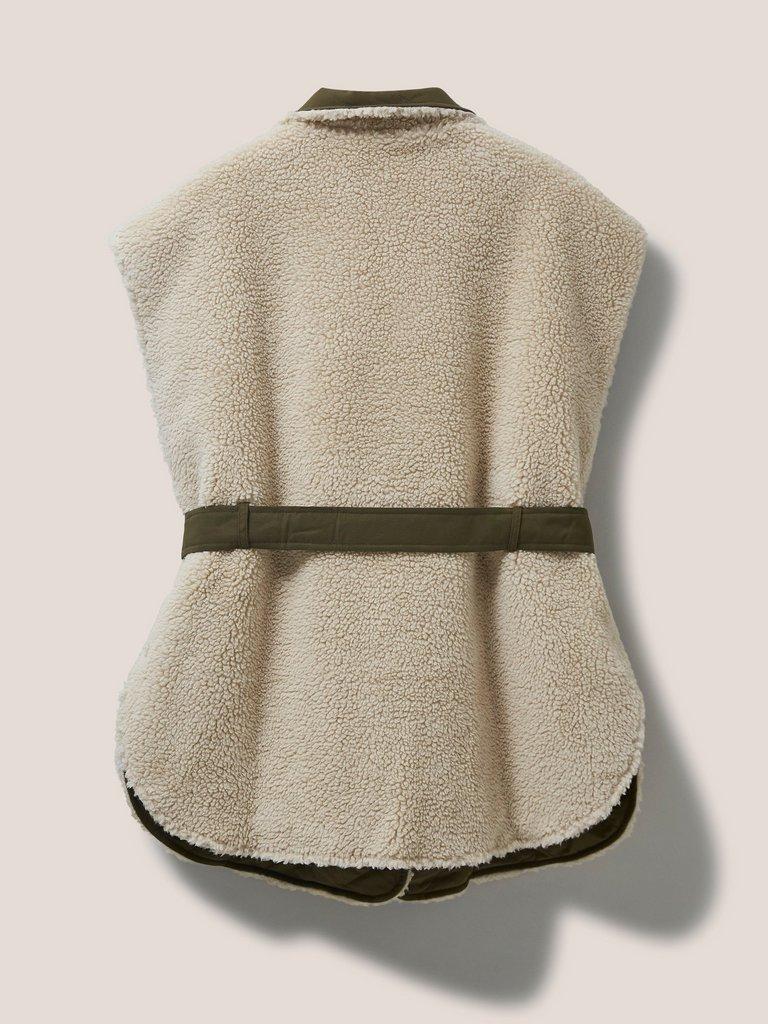 Leia Reversible Throw On in KHAKI GRN - FLAT BACK