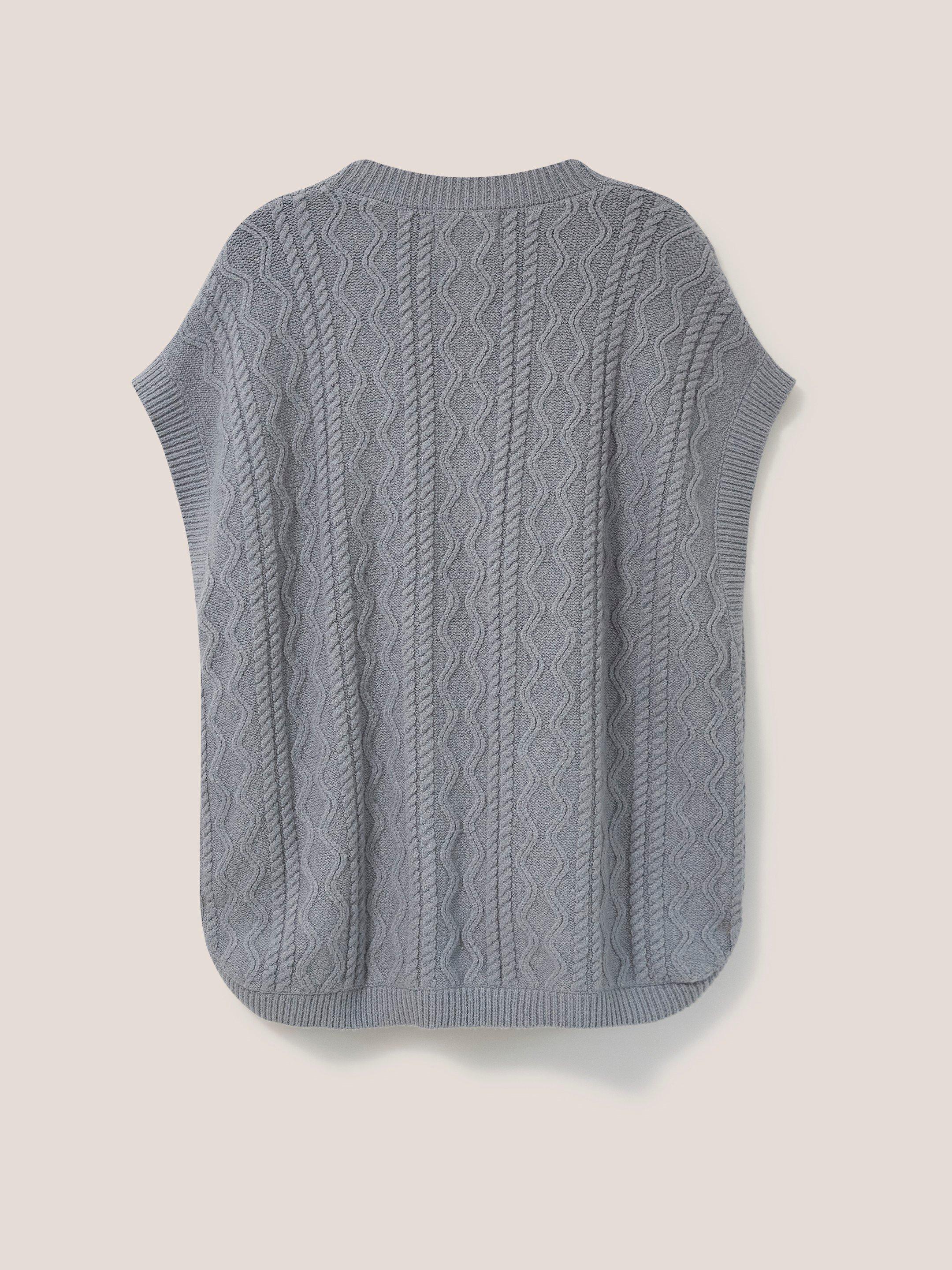 Leia Knitted Throw On in GREY MLT - FLAT BACK