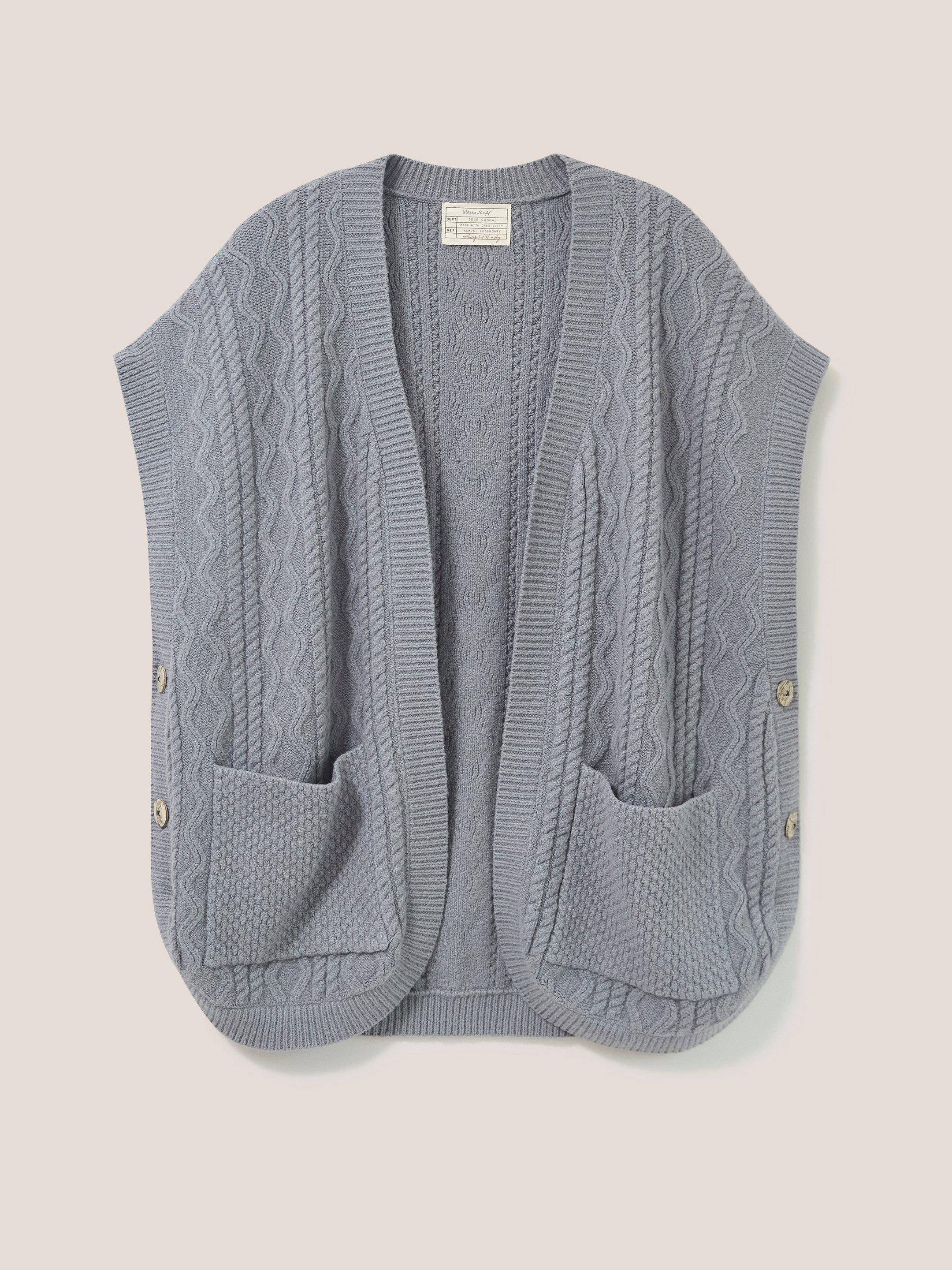 Leia Knitted Throw On in GREY MLT - FLAT FRONT