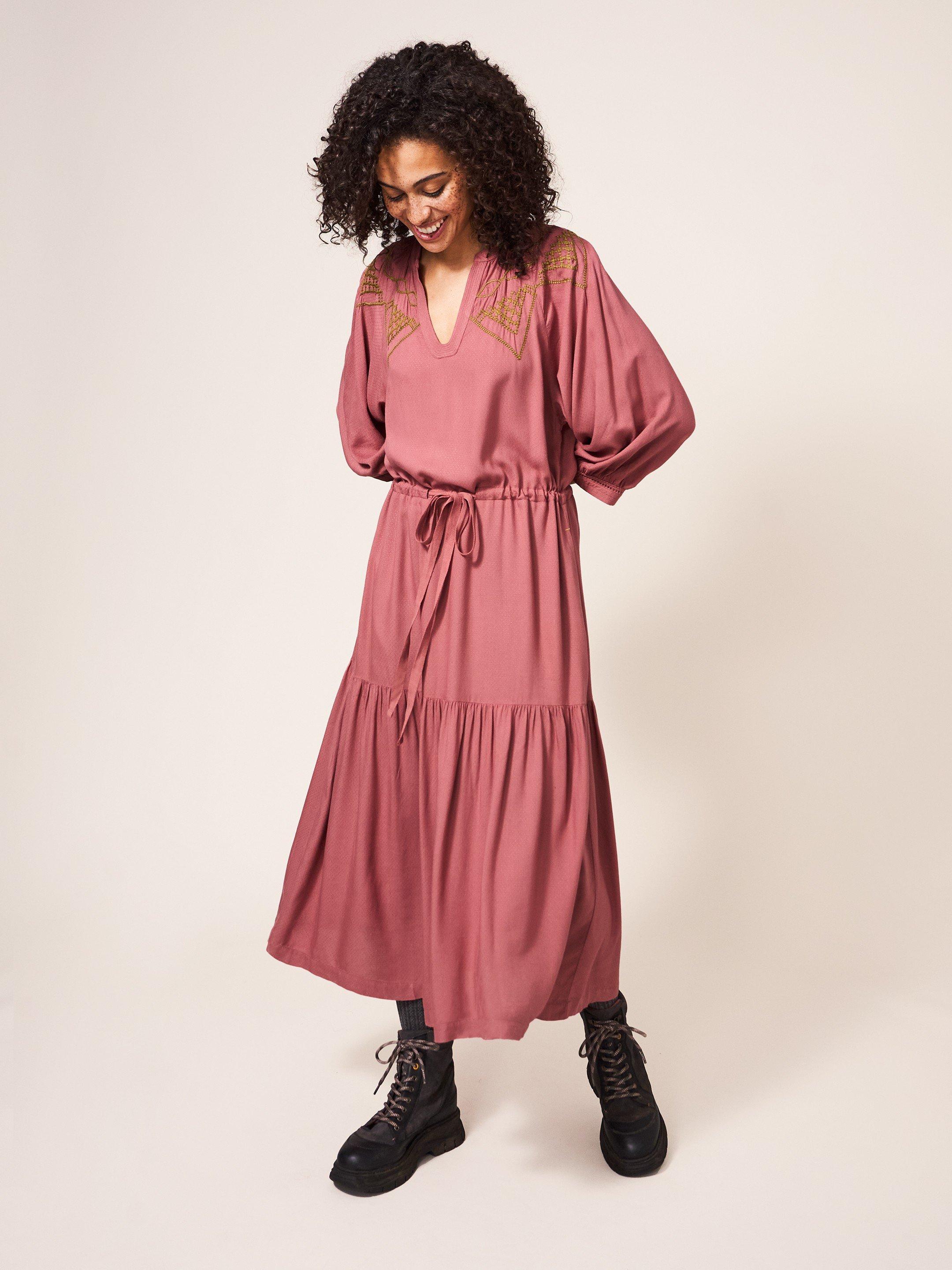 Agnes Embroidered Midi Dress