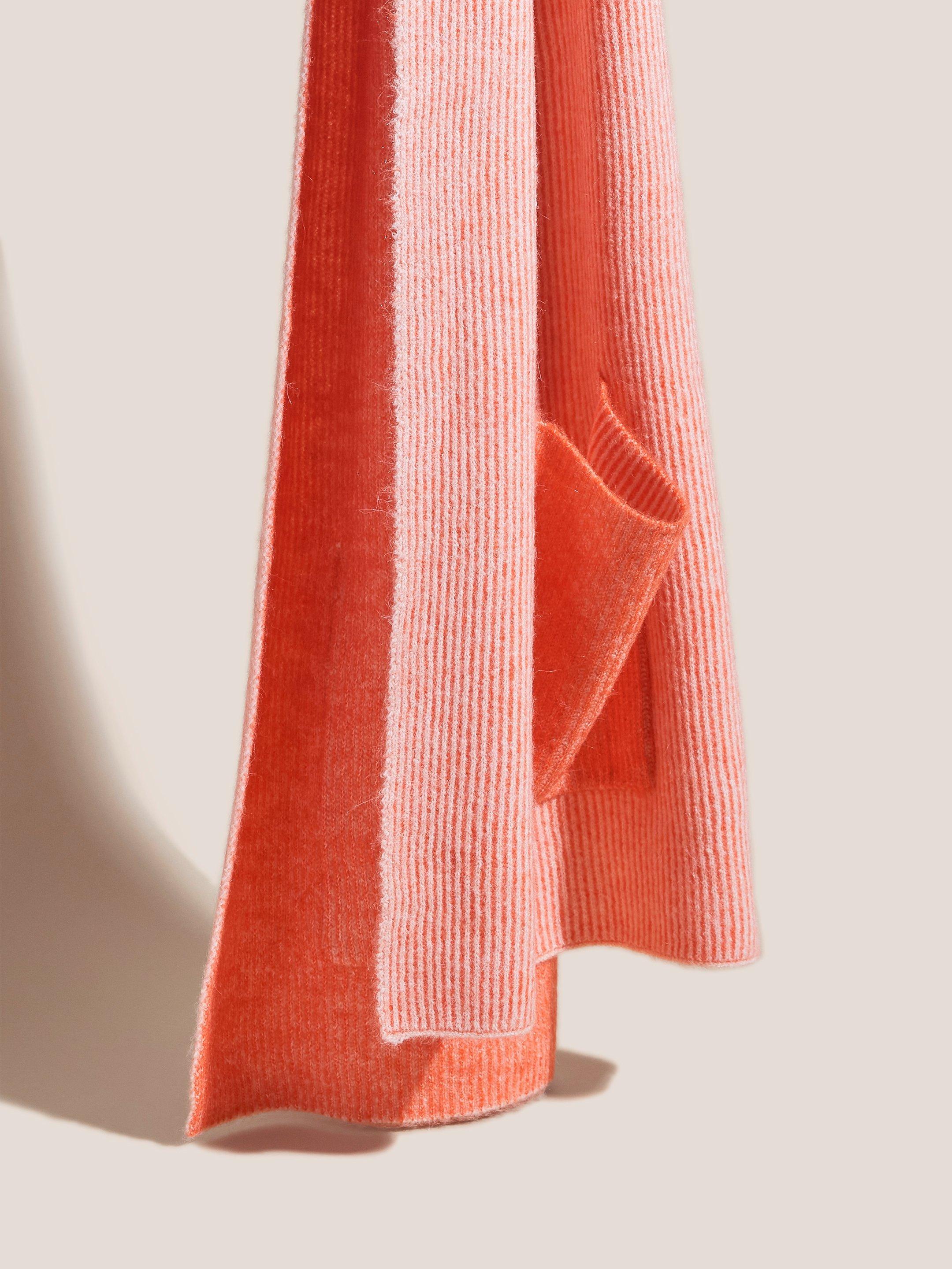 Knit Pocket Scarf in PINK MLT - FLAT FRONT