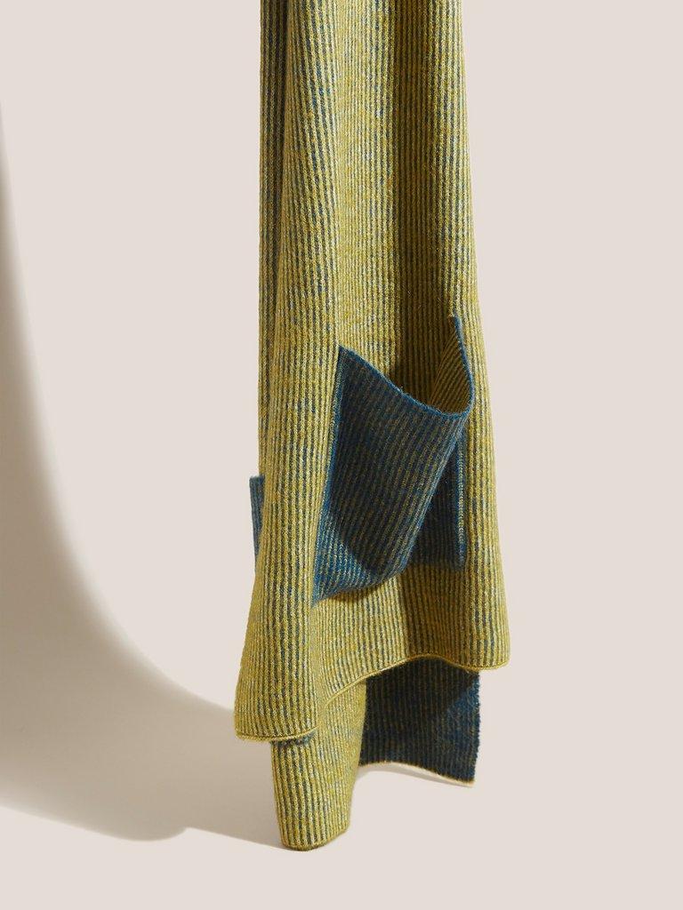 Knit Pocket Scarf in TEAL MLT - FLAT FRONT