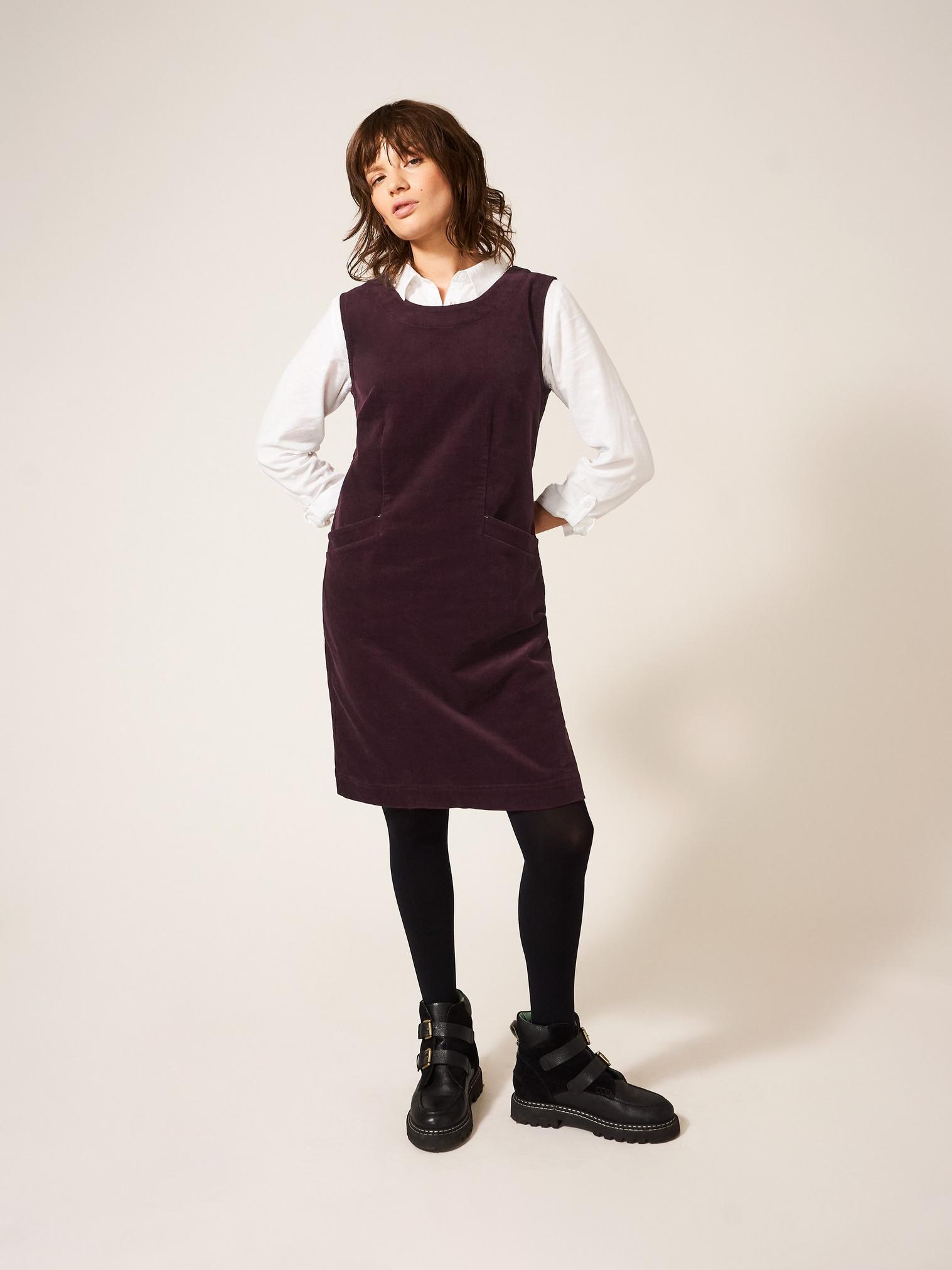 Organic Cotton Round Neck Pinafore Dress, White Stuff