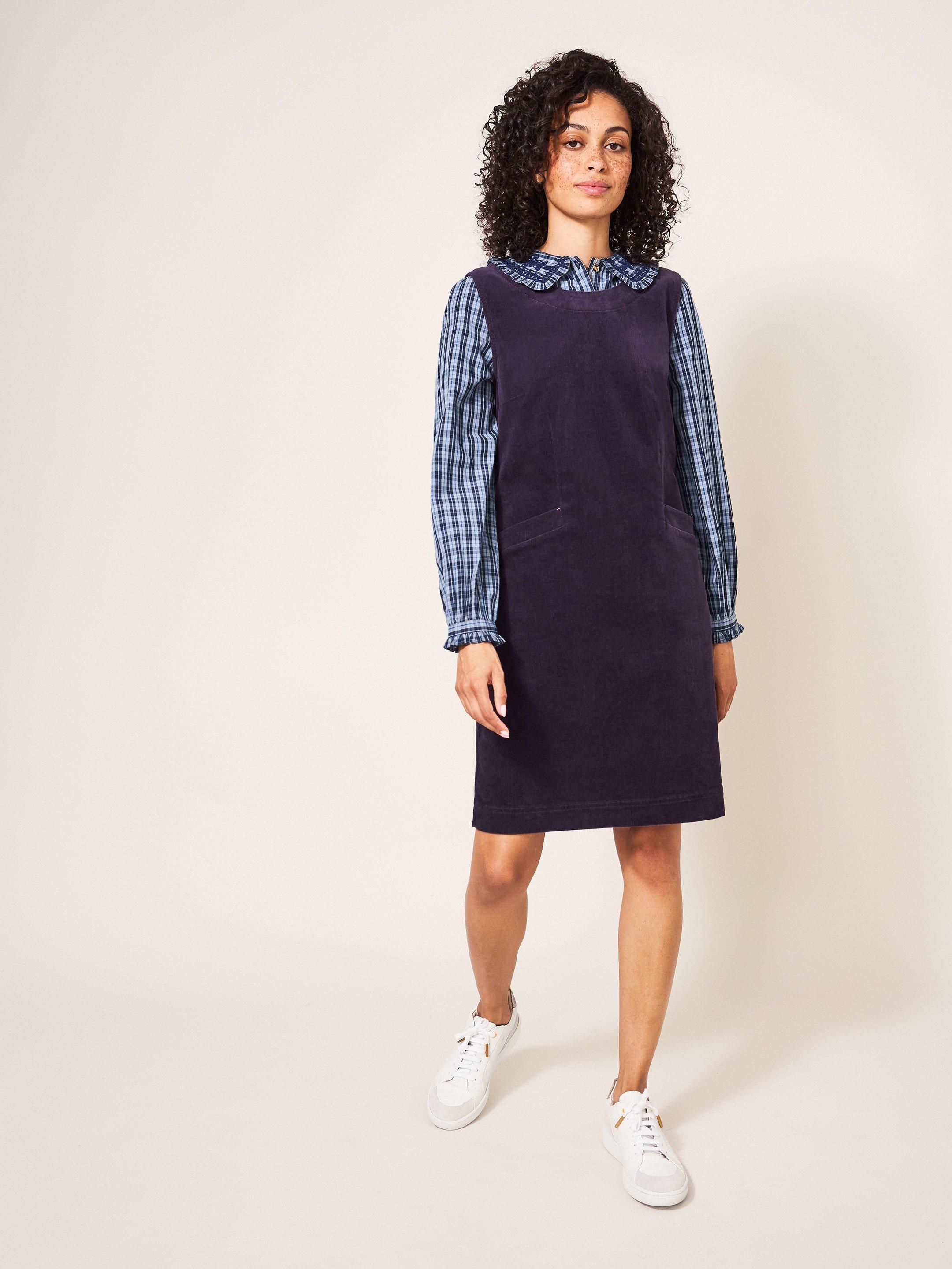 Navy cord best sale pinafore dress