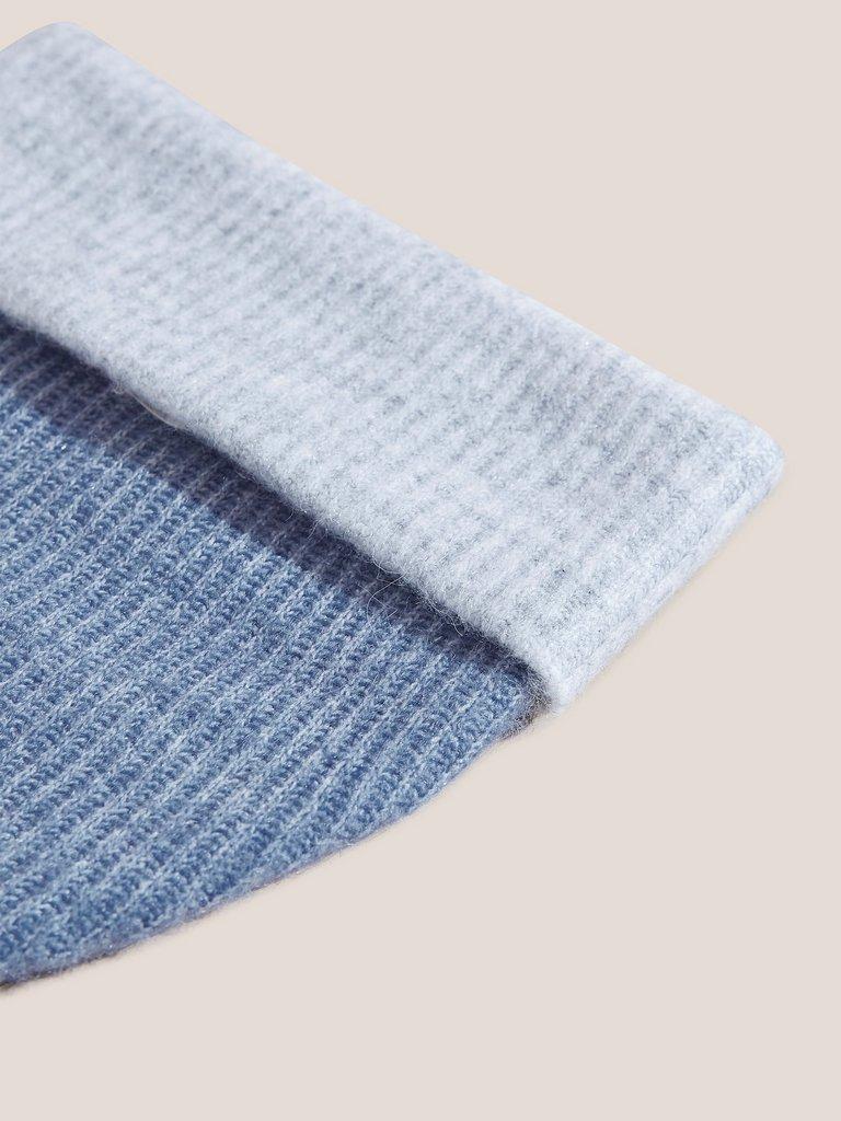 Reversible Colourblock Beanie in GREY MLT - FLAT DETAIL