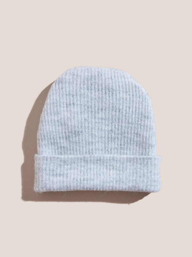 Reversible Colourblock Beanie in GREY MLT - FLAT FRONT