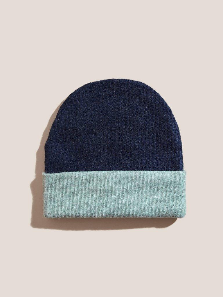 Reversible Colourblock Beanie in NAVY MULTI - LIFESTYLE