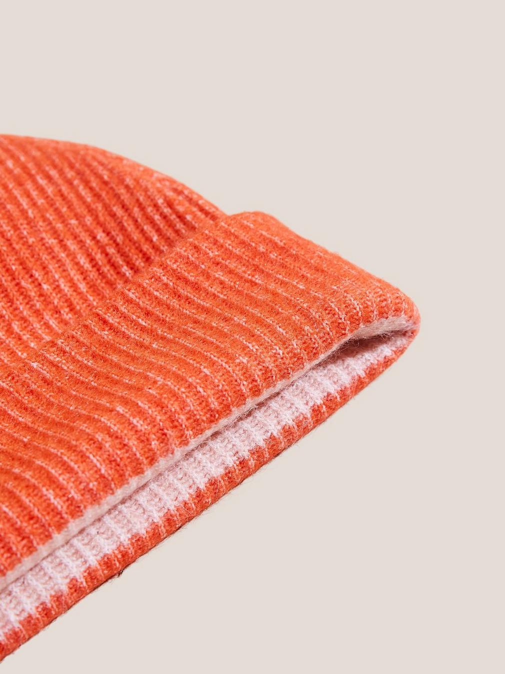 Reversible Colourblock Beanie in PINK MLT - FLAT BACK