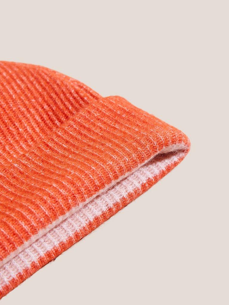 Reversible Colourblock Beanie in PINK MLT - FLAT BACK