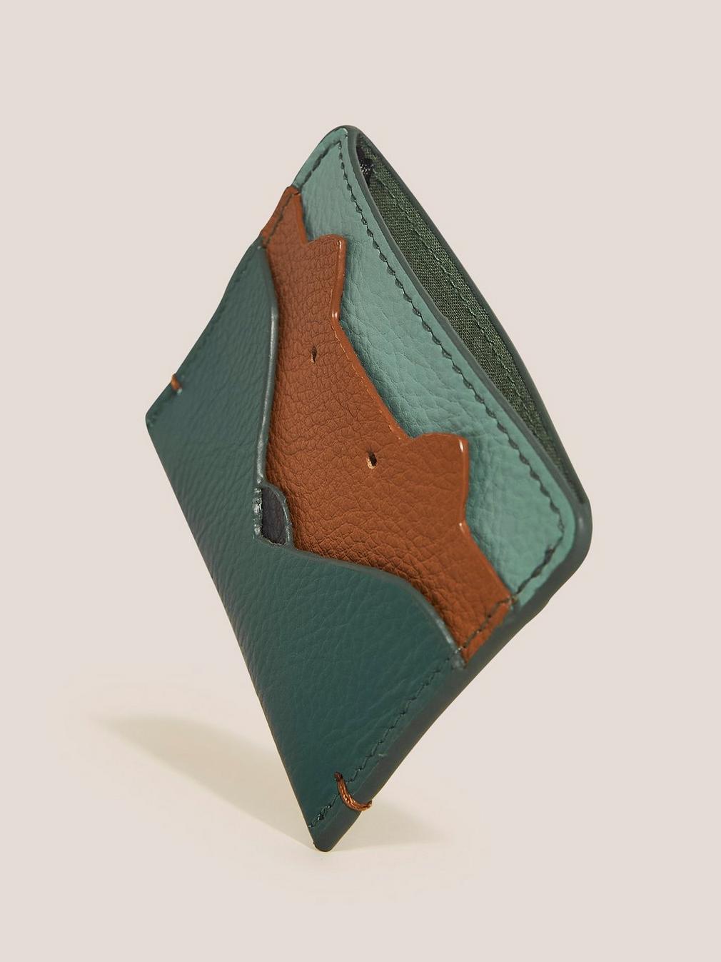 Elodie Fox Offcut Cardholder in TEAL MLT - FLAT DETAIL