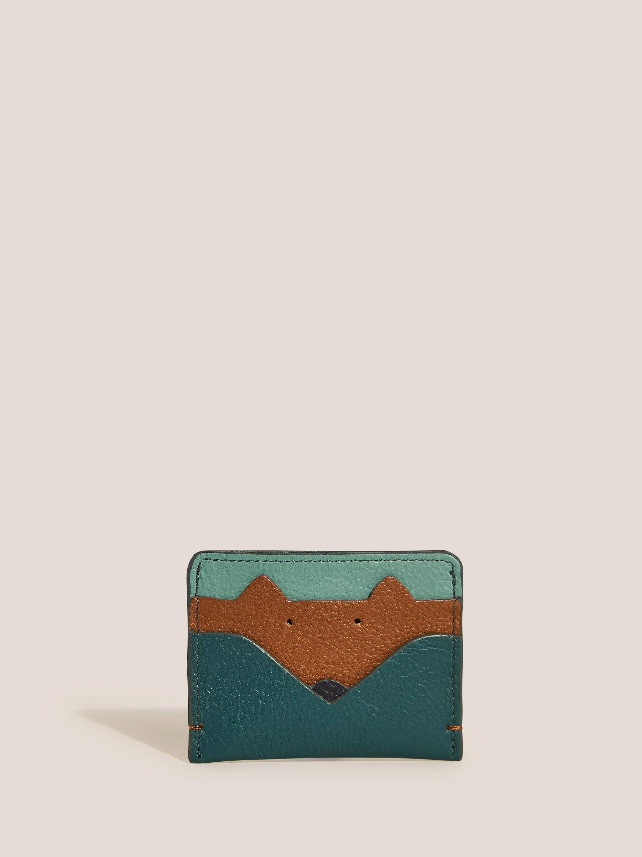 Elodie Fox Offcut Cardholder in TEAL MLT - FLAT FRONT
