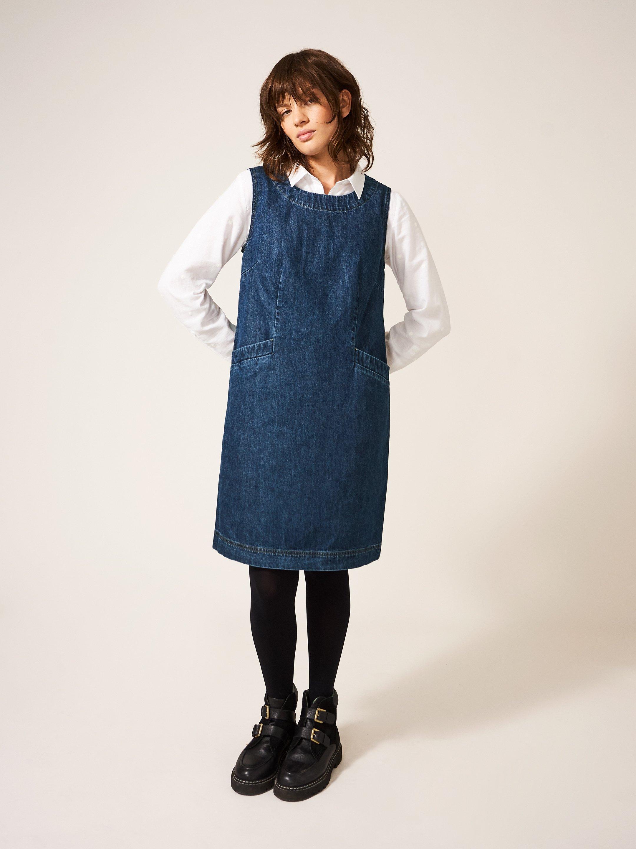 A denim pinafore for all the low-key style of your favorite jeans  withoutyou knowhaving to wear p…