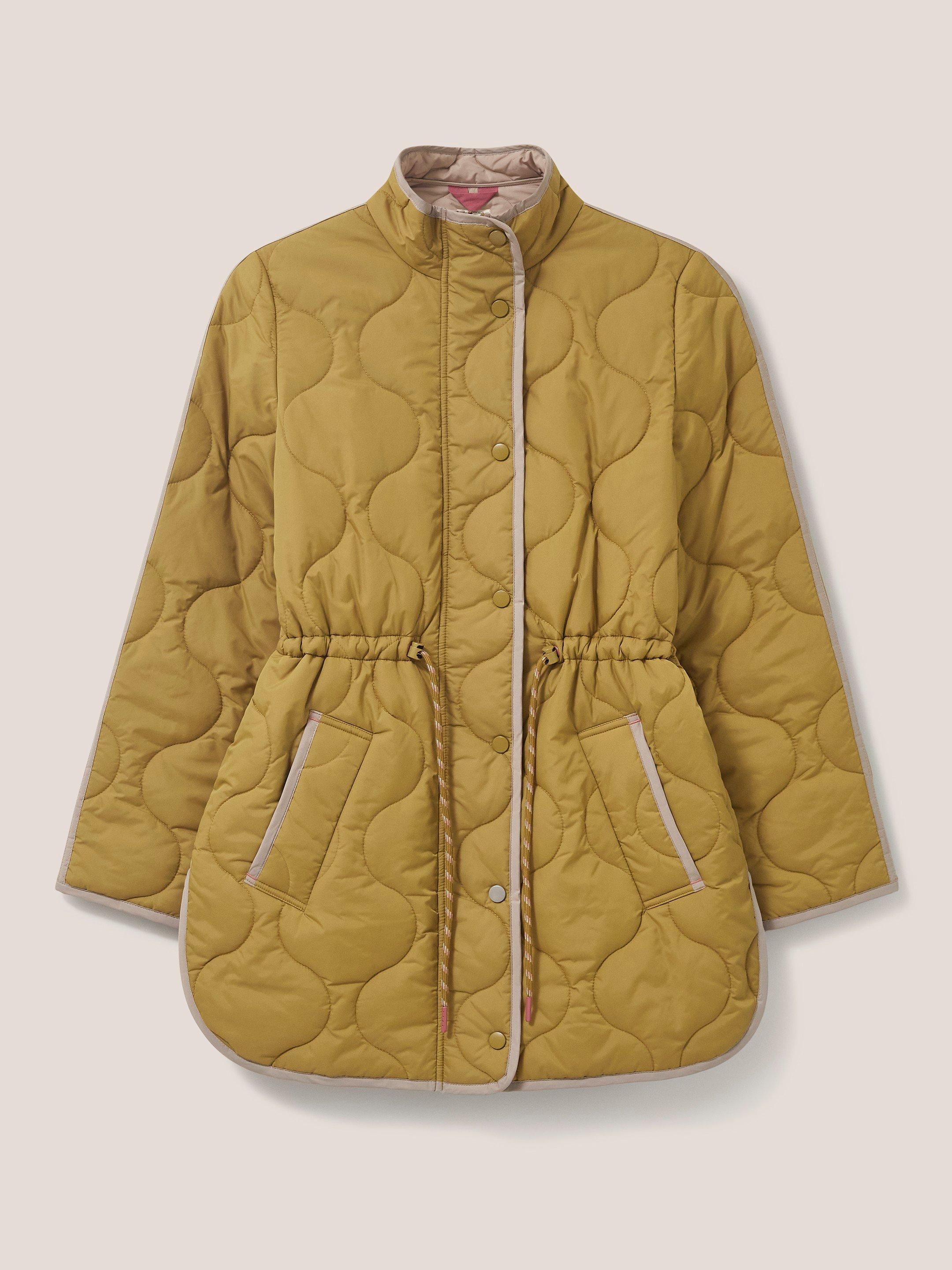 Emilia Quilted Coat in DK CHART - FLAT FRONT