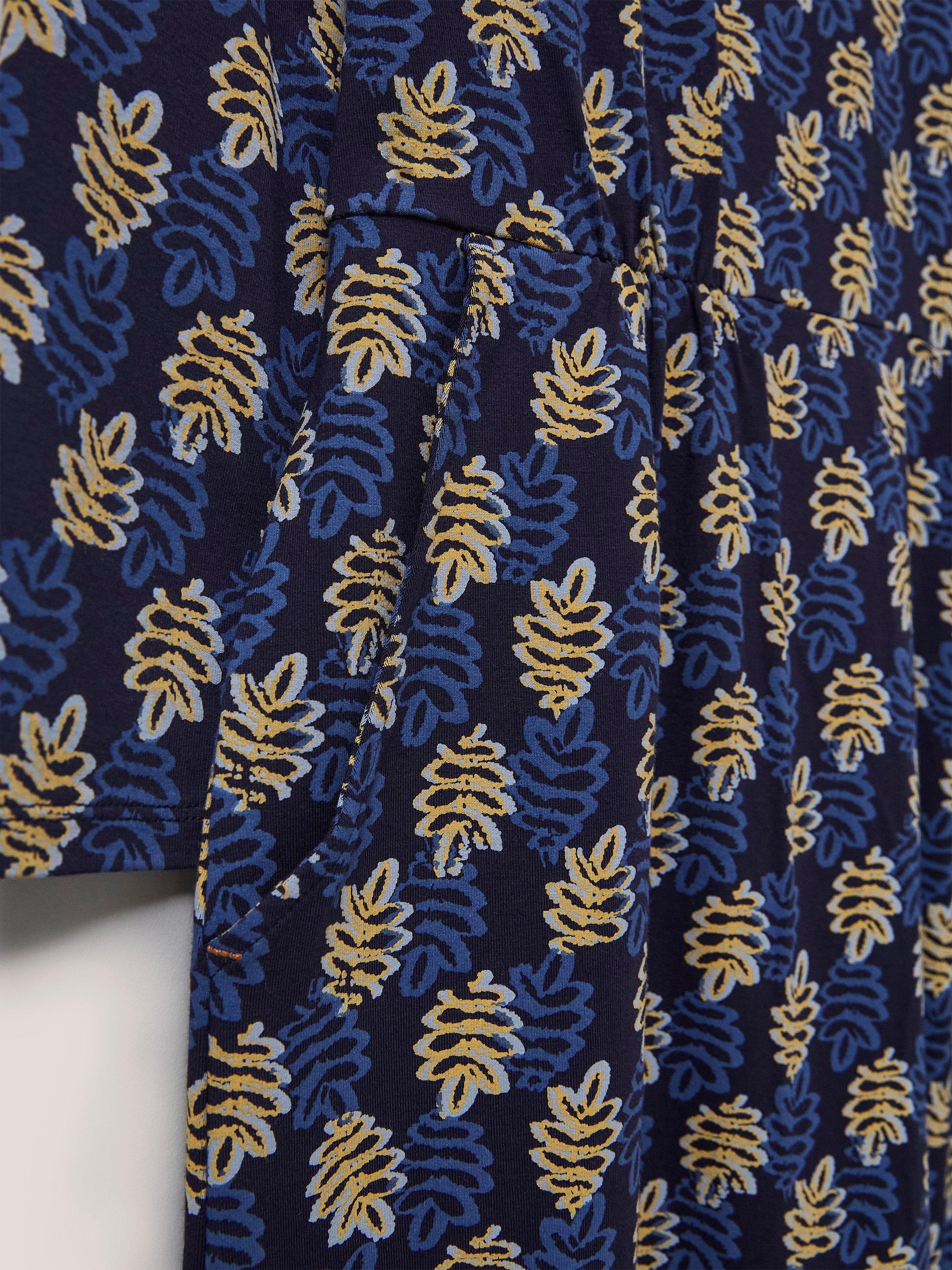 Talia Eco Vero Jersey Dress in NAVY MULTI - FLAT DETAIL