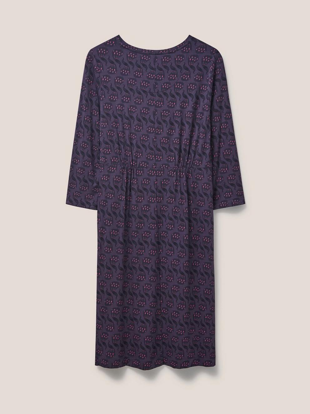 Talia Eco Vero Jersey Dress in PURPLE MLT - FLAT BACK