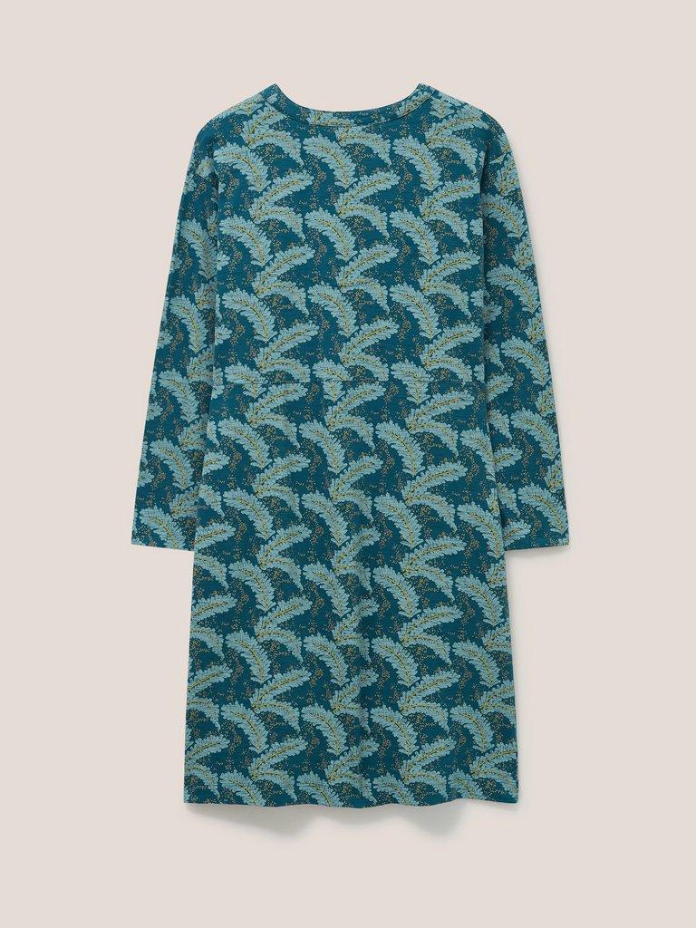Tammy Jersey Dress in TEAL MLT - FLAT BACK