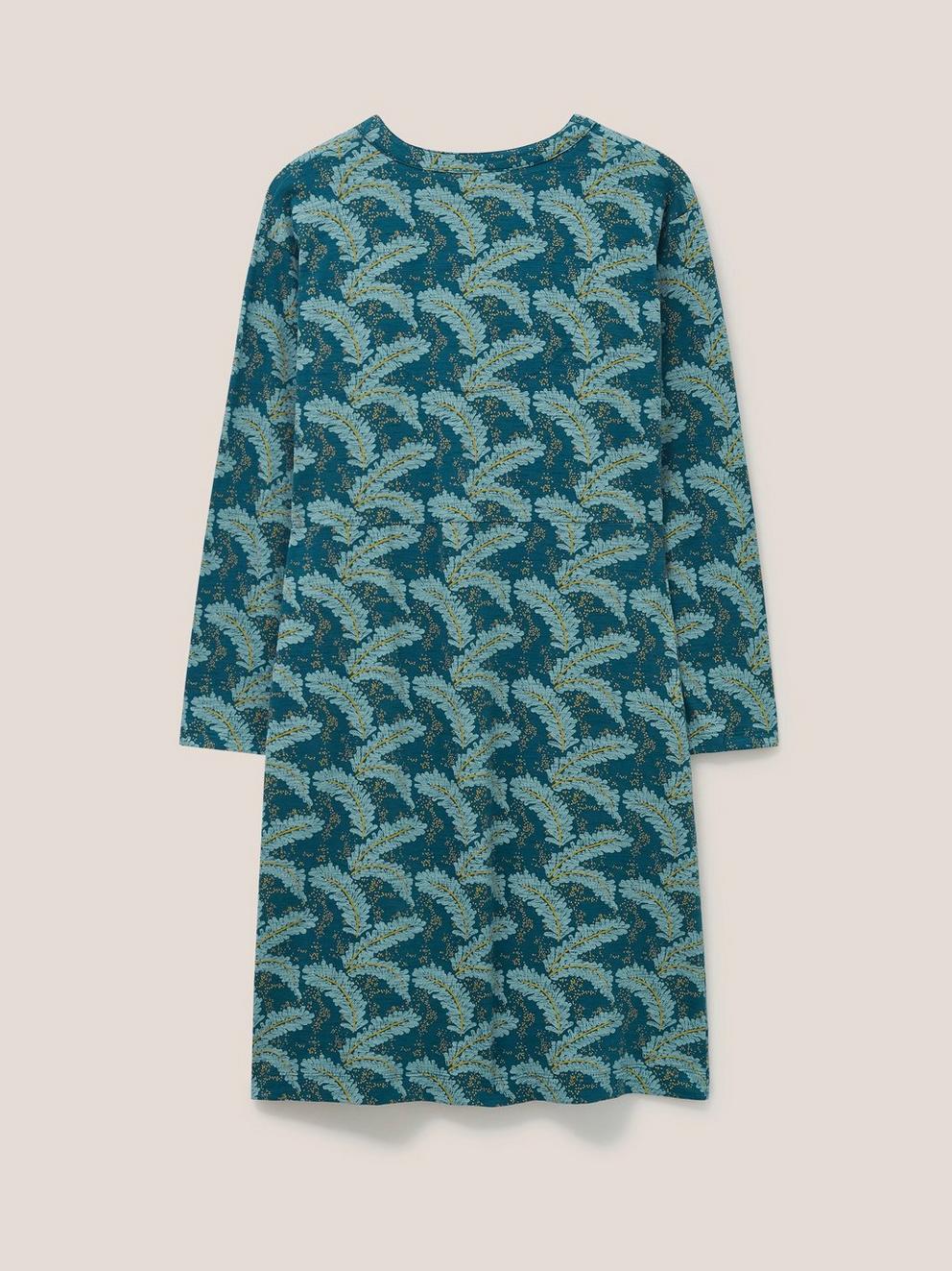 Tammy Jersey Dress in TEAL MLT - FLAT BACK