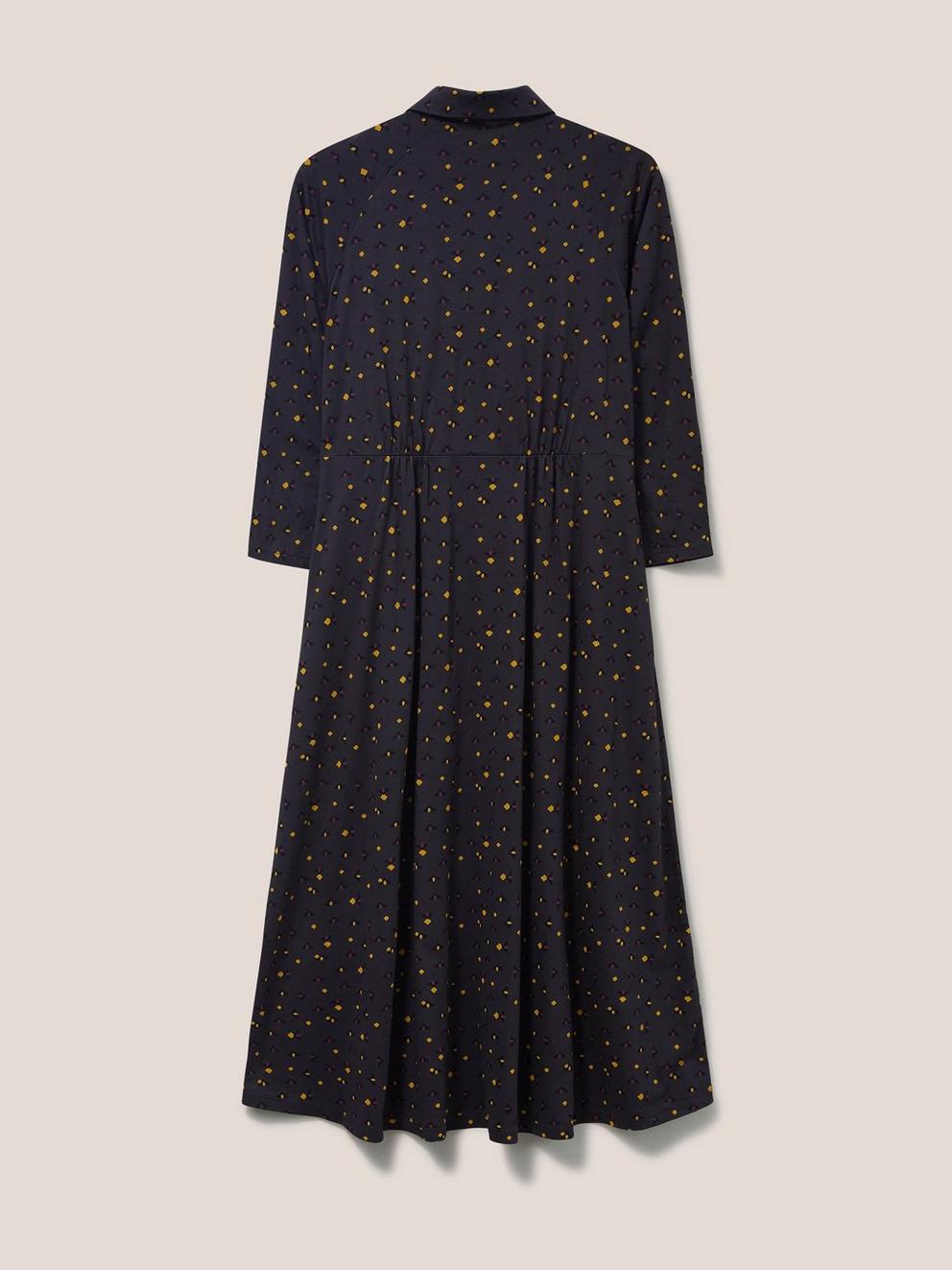 Carmen Jersey Dress in GREY MLT - FLAT BACK