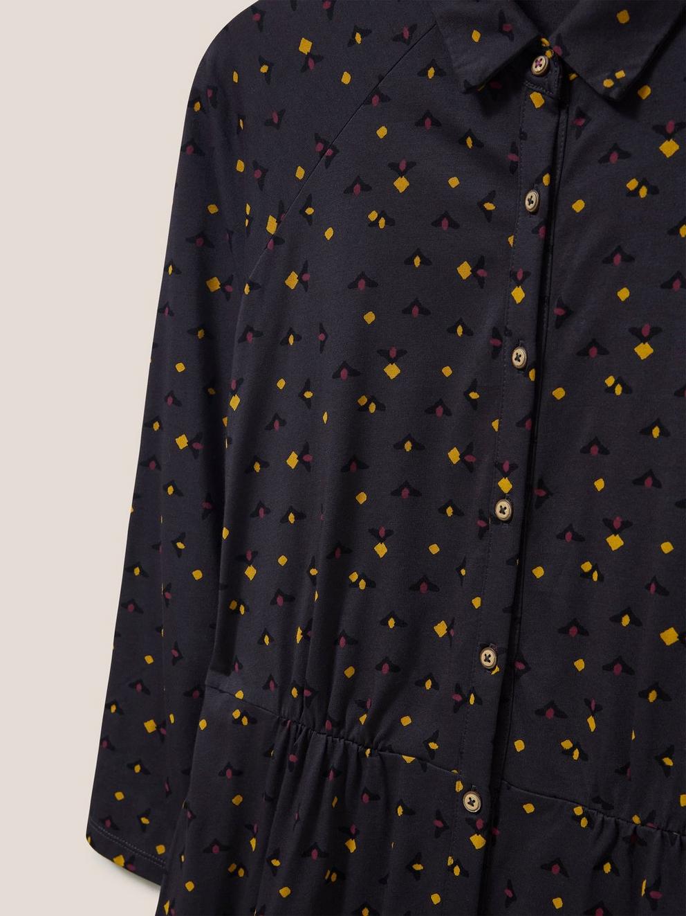 Carmen Jersey Dress in GREY MLT - FLAT DETAIL