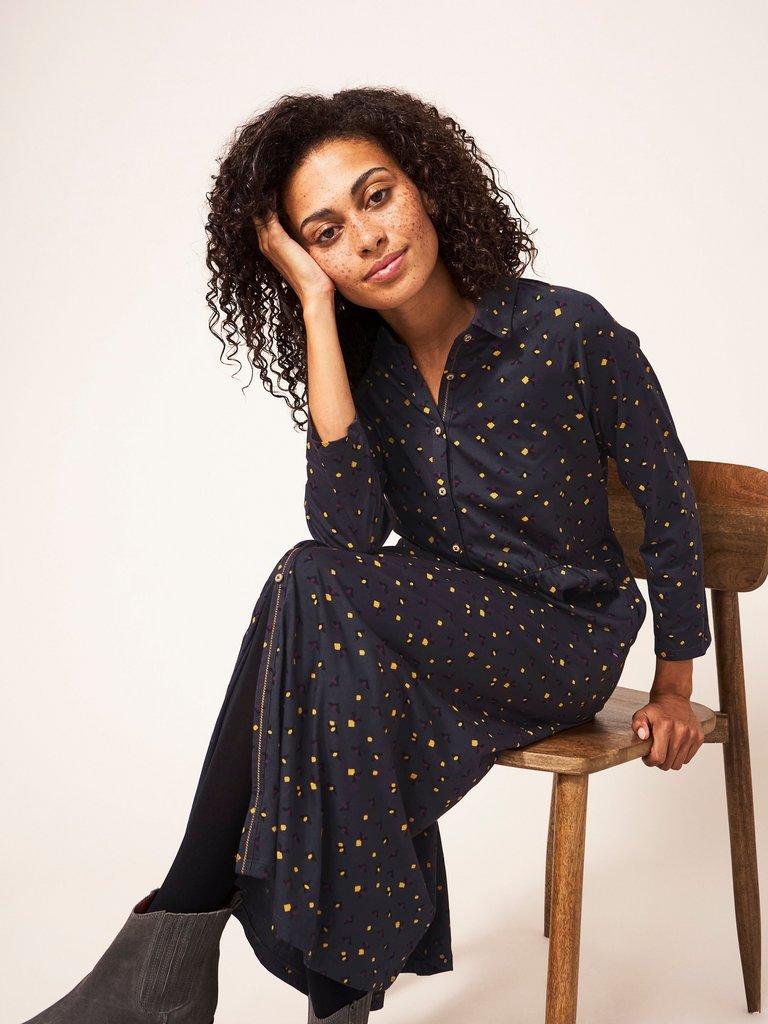 Carmen Jersey Dress in GREY MLT - LIFESTYLE