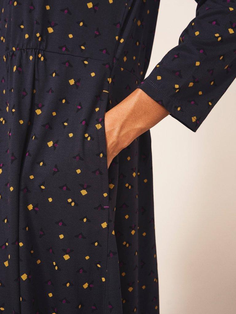 Carmen Jersey Dress in GREY MLT - MODEL DETAIL