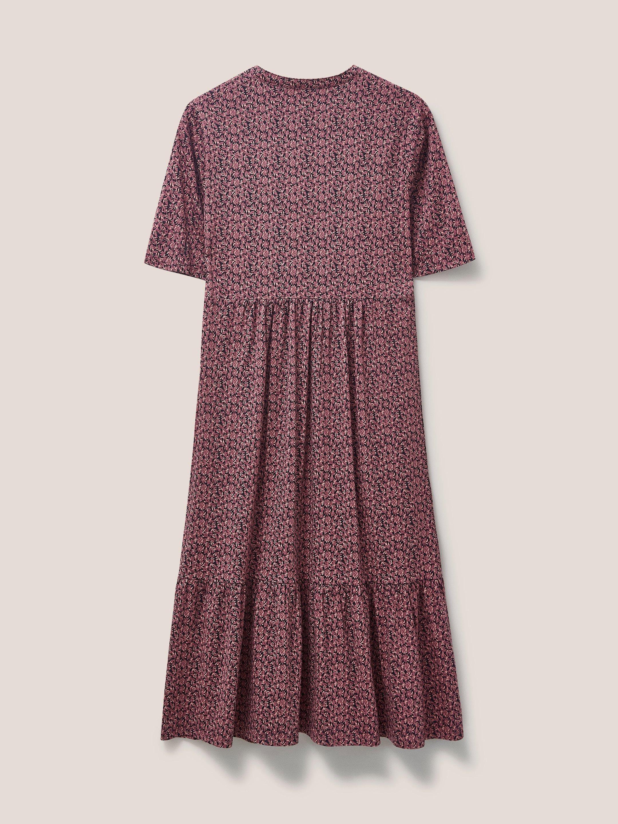 Naya Organic Cotton Blend  Jersey Dress in PINK MLT - FLAT BACK