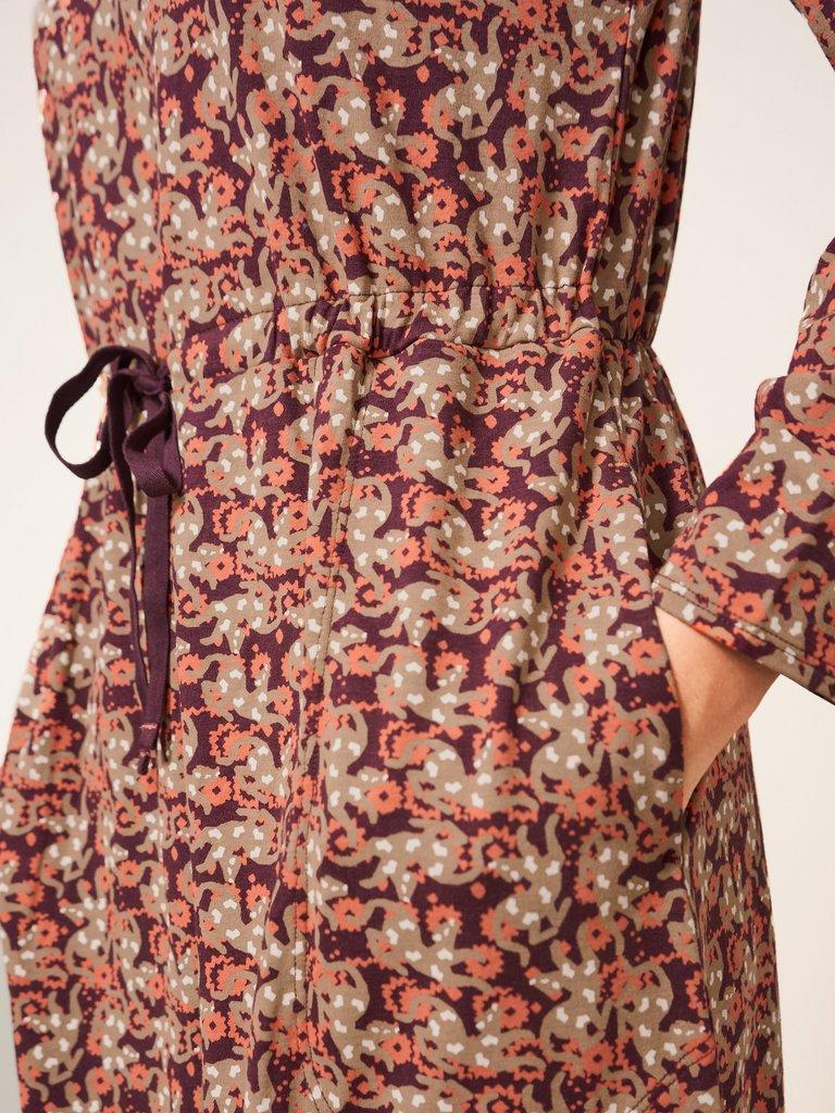 Poppy Jersey Dress in PLUM MLT - MODEL DETAIL