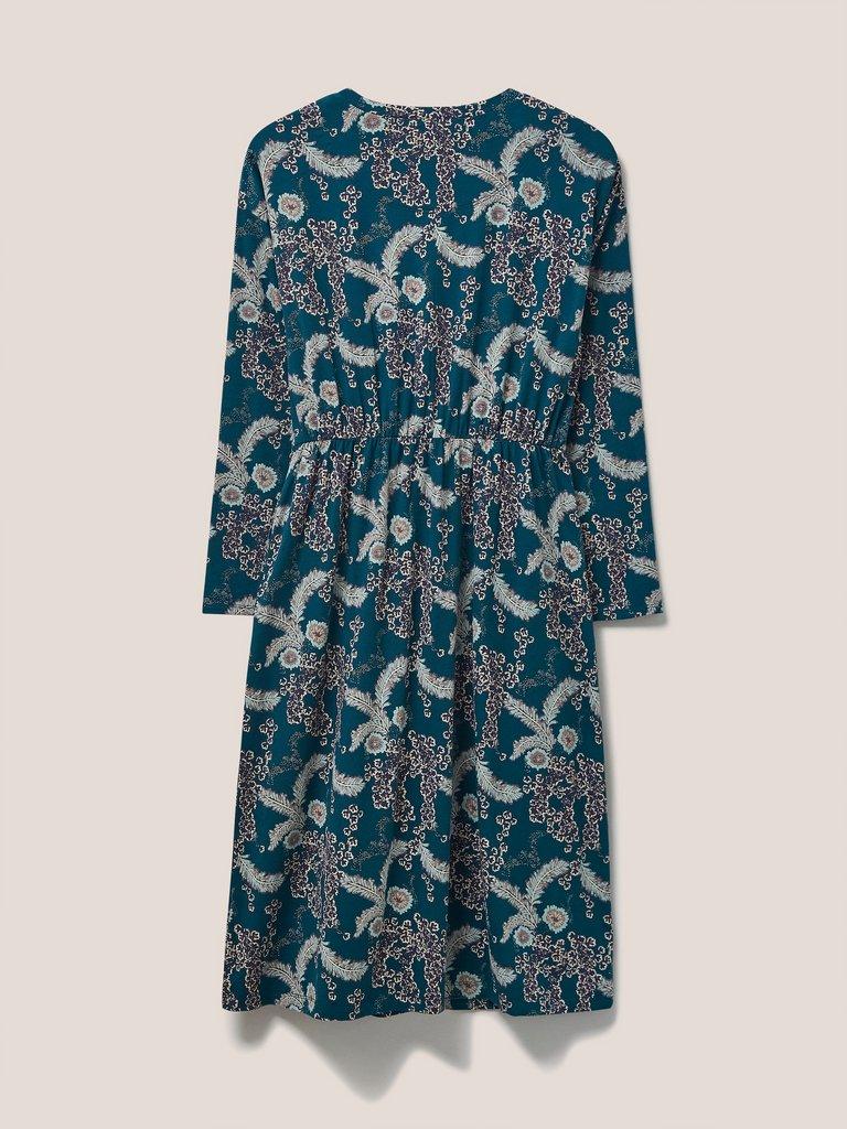 Poppy Jersey Dress in TEAL MLT - FLAT BACK