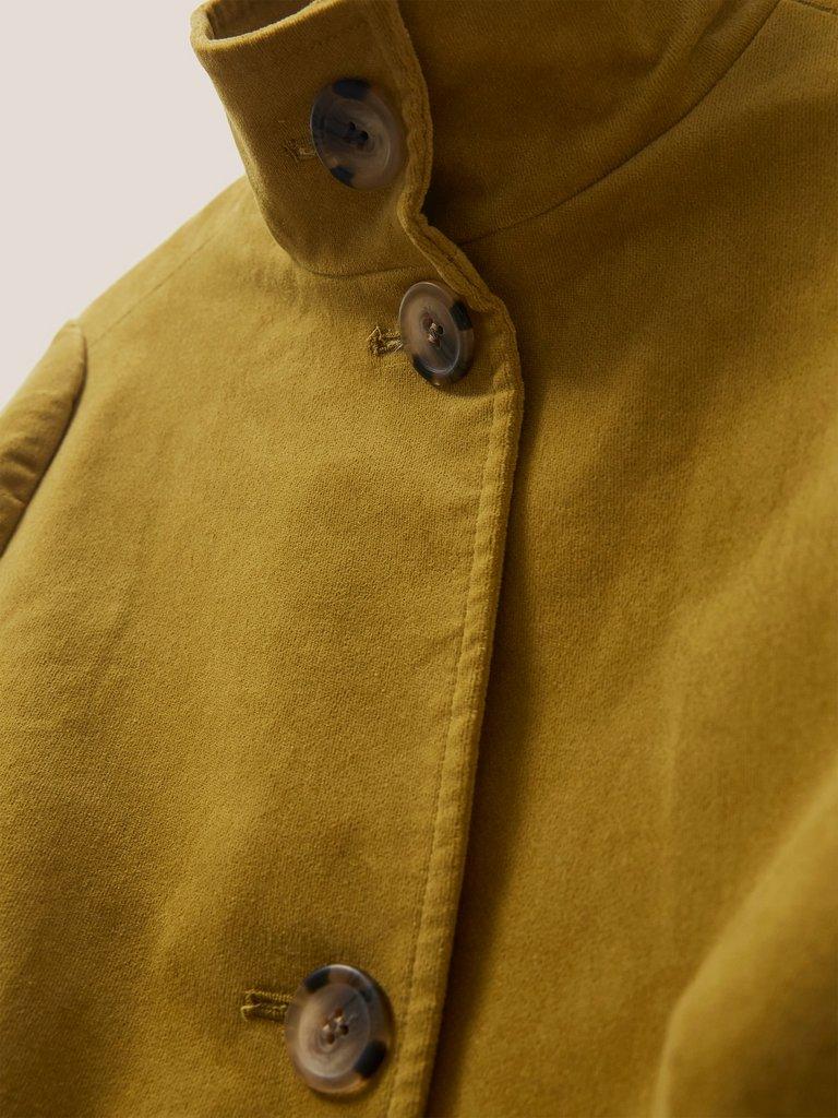 Karla Velvet Long Sleeve Coat in MID CHART - FLAT DETAIL