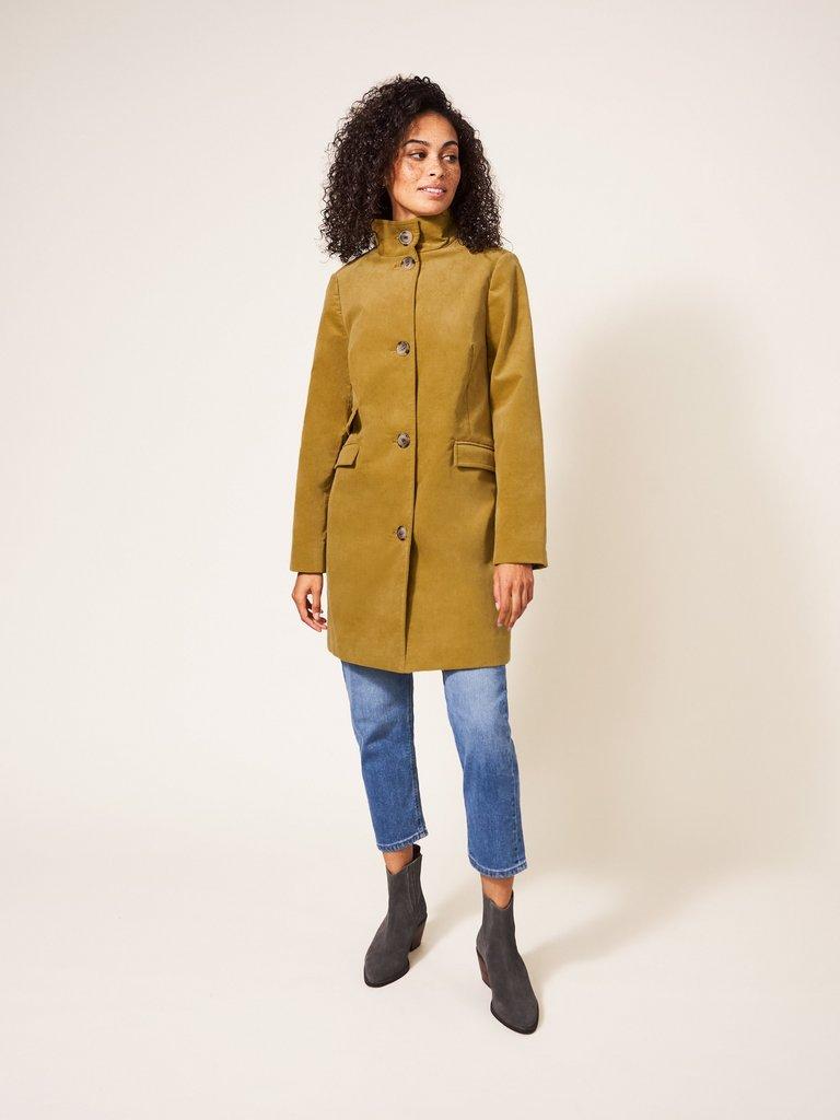 Karla Velvet Coat in MID CHARTREUSE White Stuff