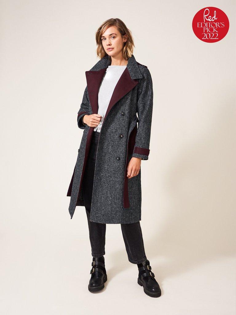 Tweed hot sale duster coat