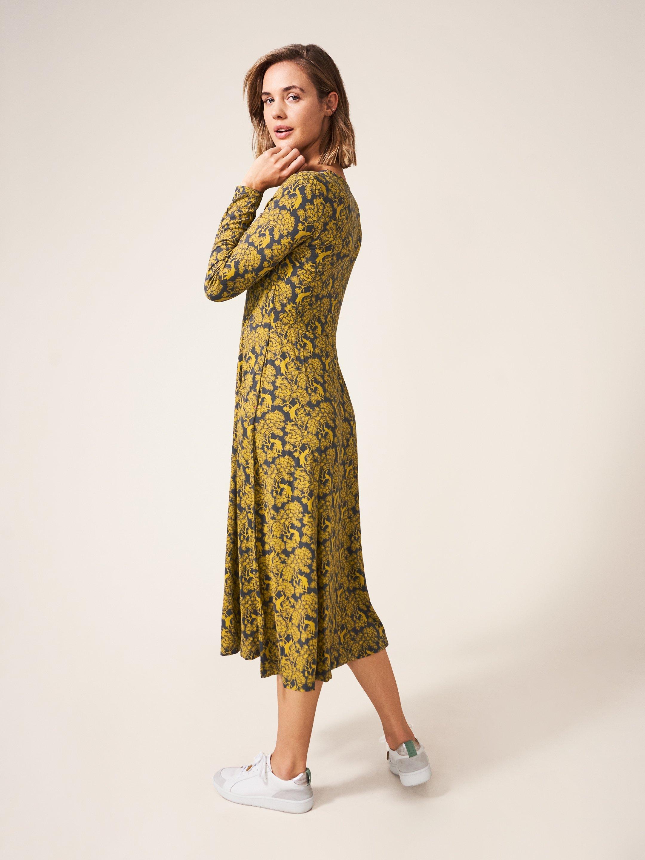 Madeline Eco Vero Jersey Dress in CHART MLT - MODEL BACK